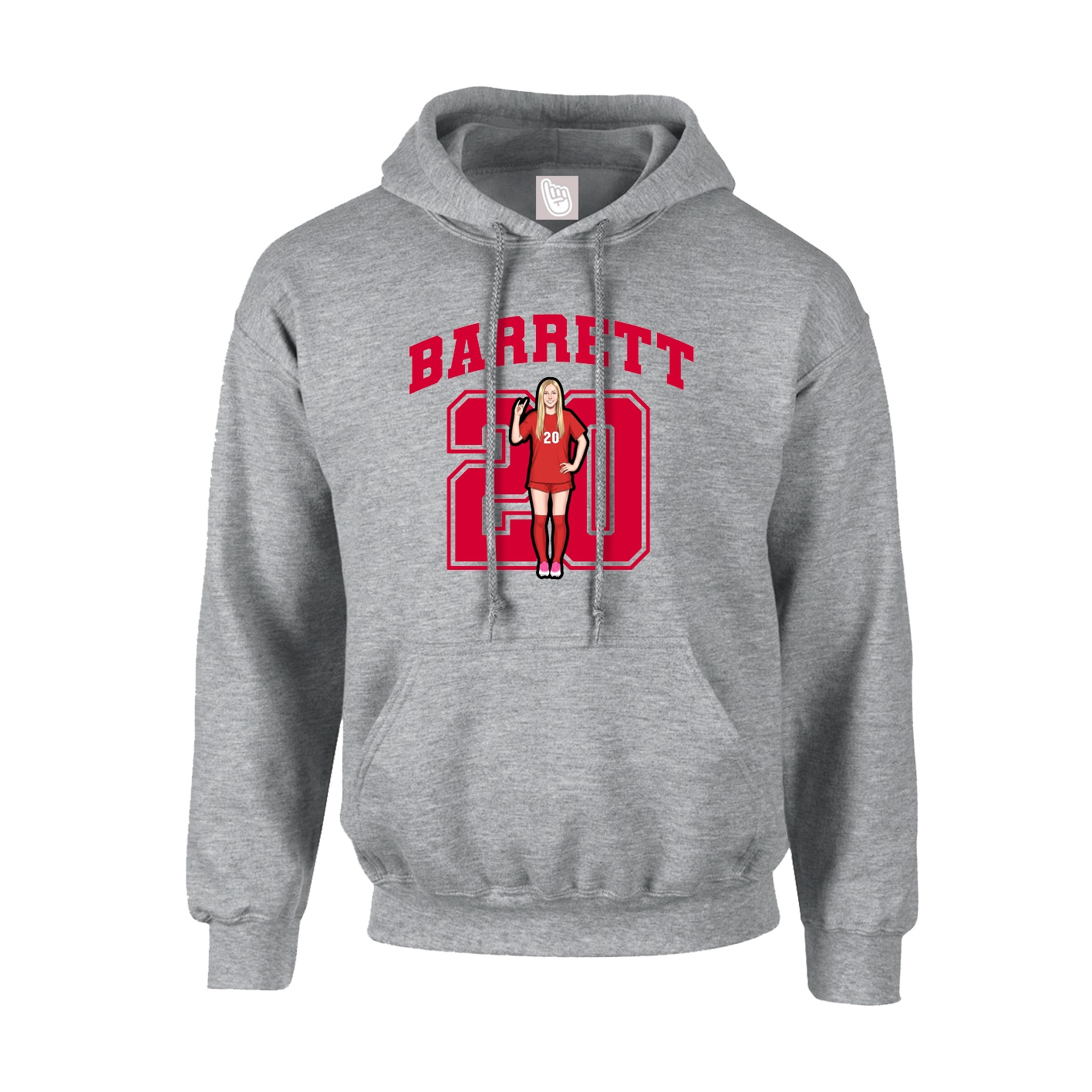 Hoodie — Number in Grey