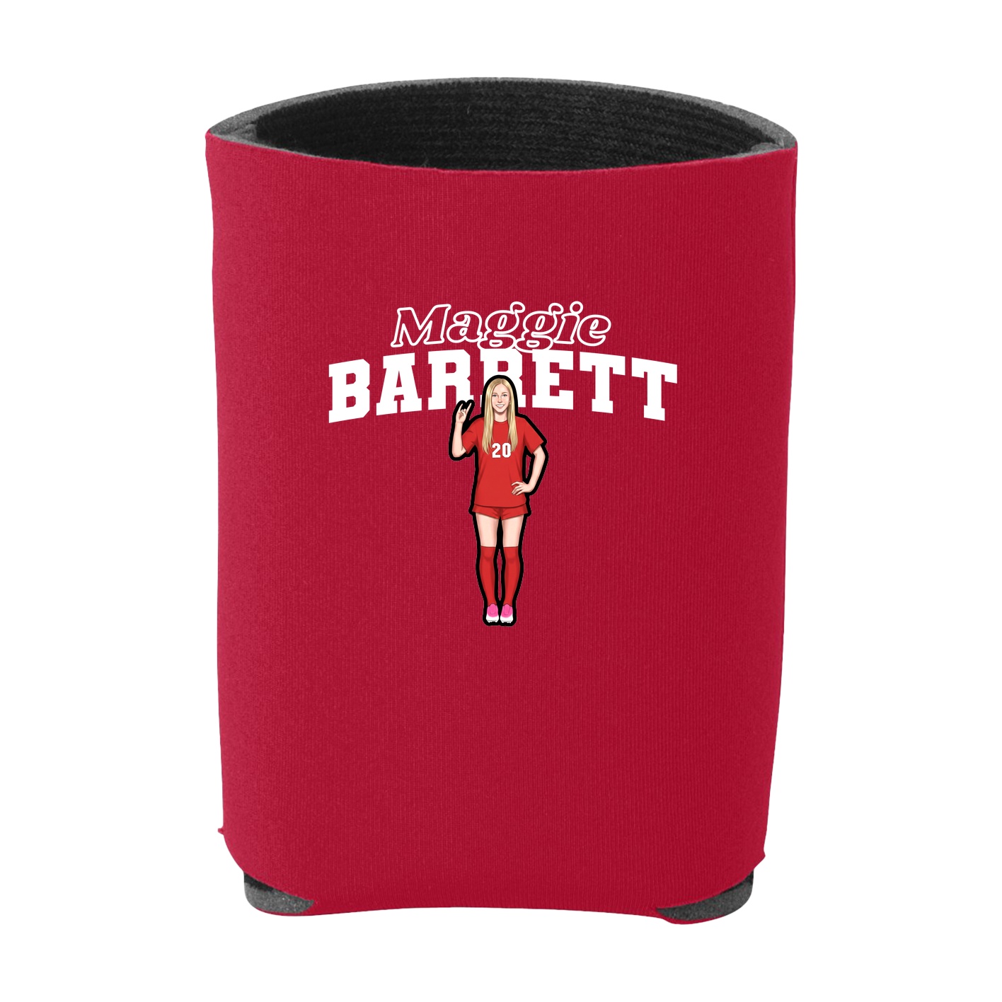 Can Holder — Name Arch in Red