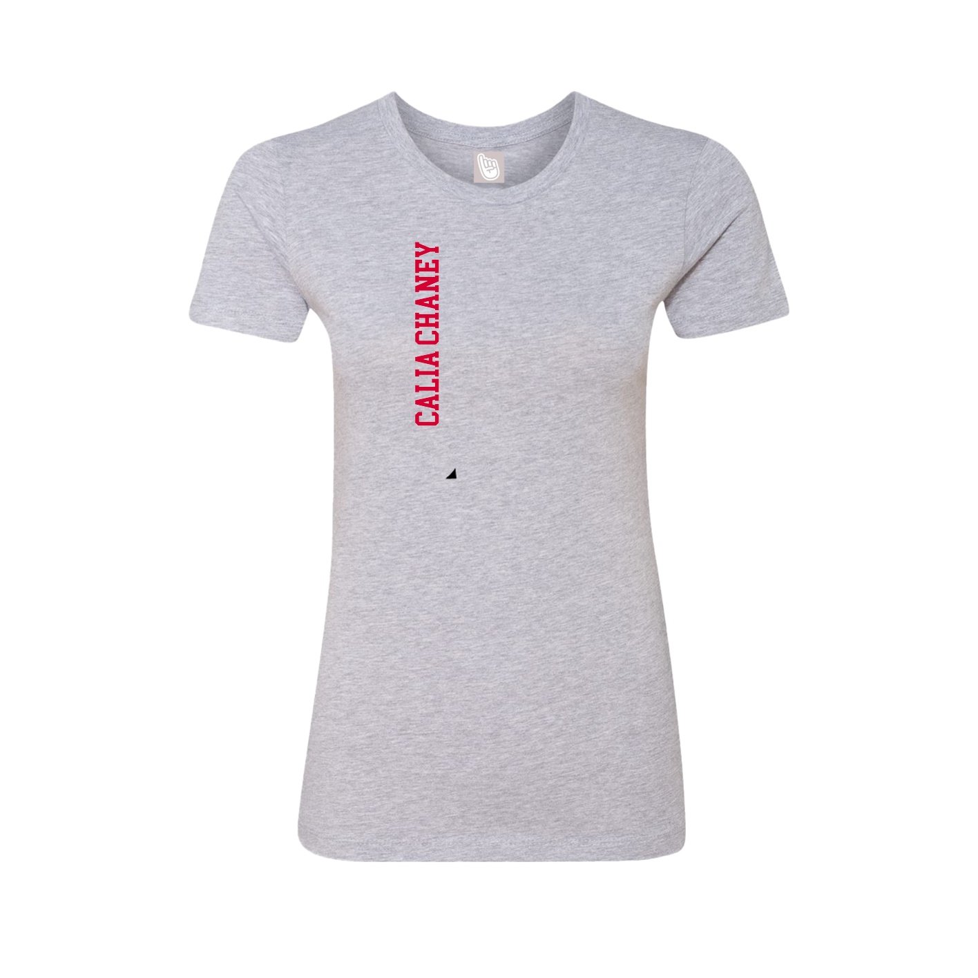 Fitted Women's Tee — Name Vertical in Grey