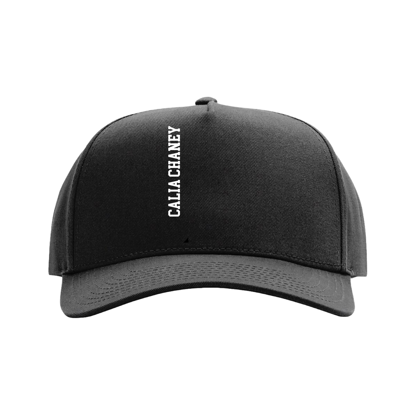 Full Fabric Five-Panel Champ Cap — Name Vertical in Black