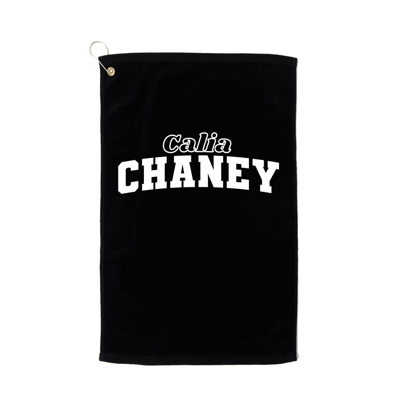 Golf Towel — Name Arch in Black