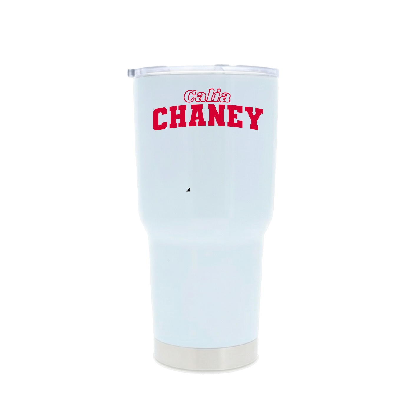 30oz Stainless Steel Tumbler — Name Arch in White