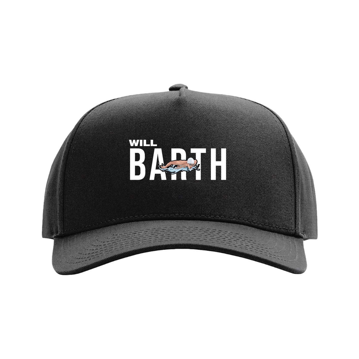 Full Fabric Five-Panel Champ Cap — Player Name in Black
