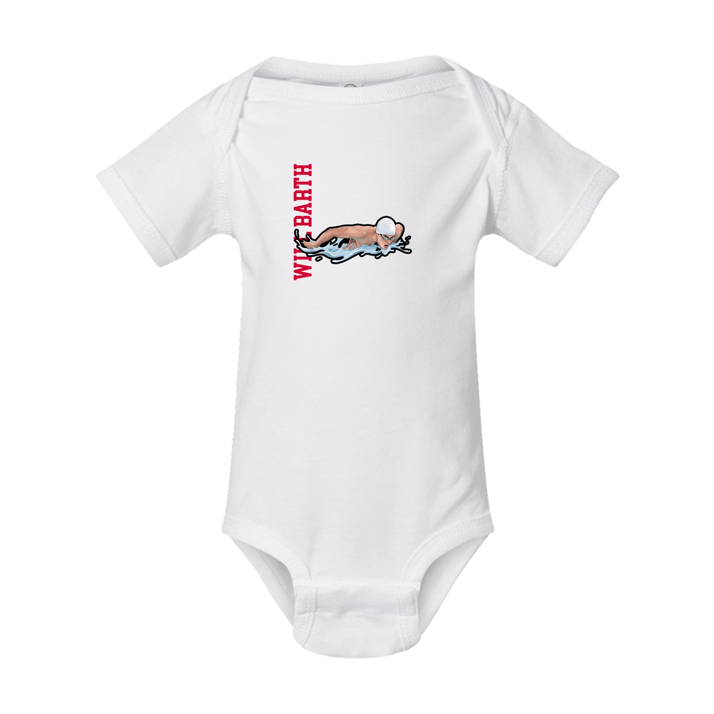 Baby Onesie — Name Vertical in White