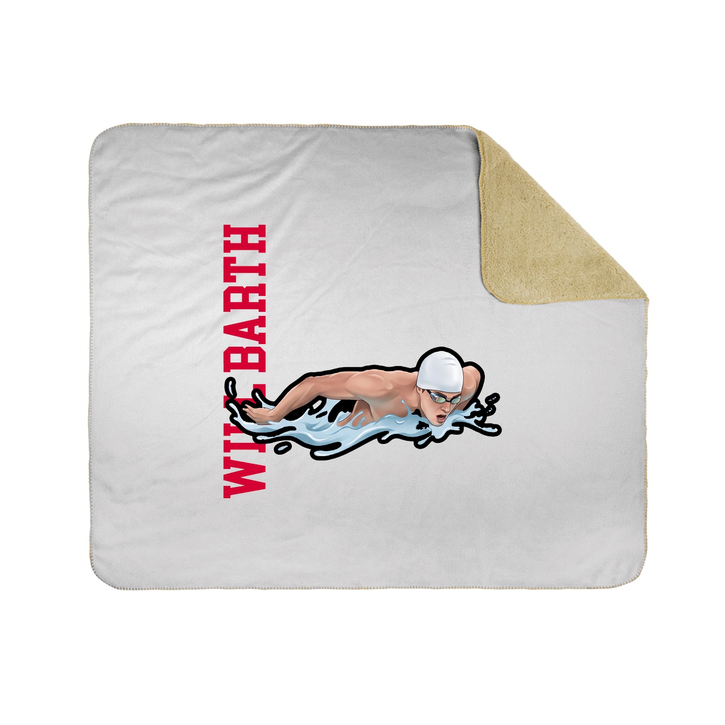 Throw Blanket — Name Vertical in White
