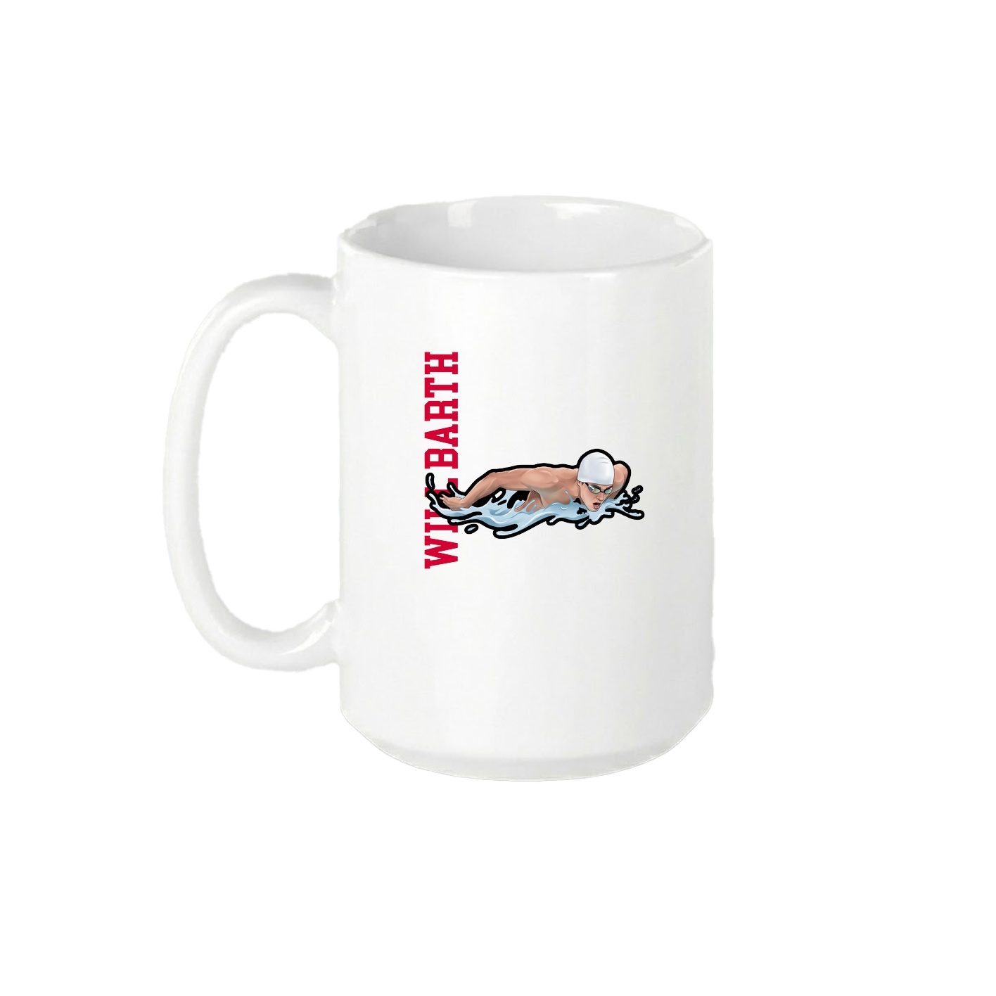 15oz Coffee Mug — Name Vertical in White