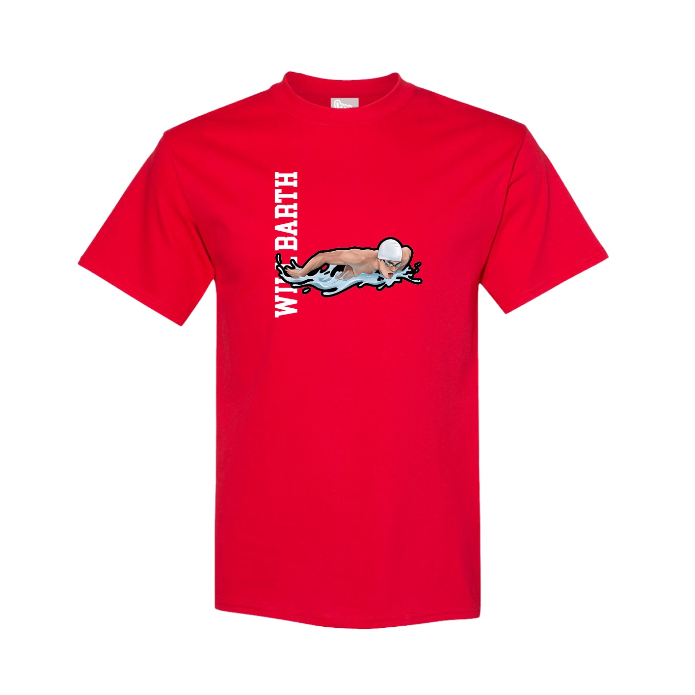 Tee — Name Vertical in Red