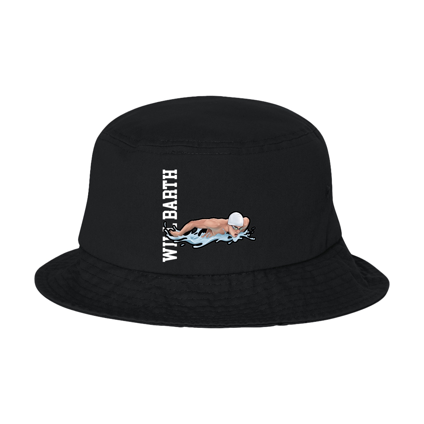 Bucket Cap — Name Vertical in Black