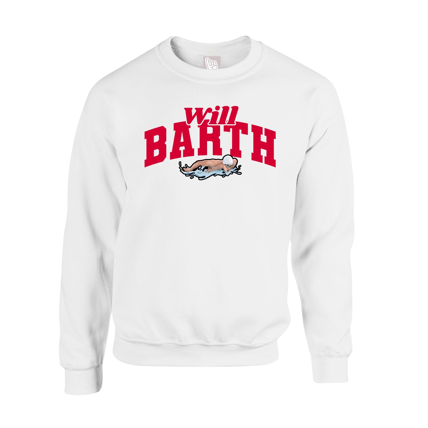 Fleece Crew — Signature Arch in White