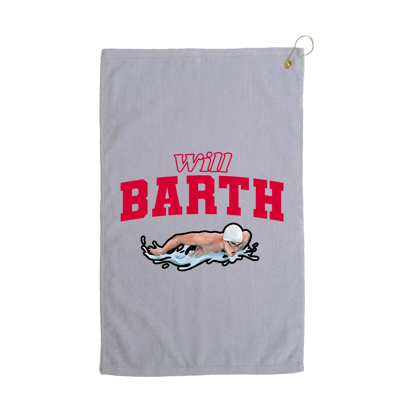 Golf Towel — Name Arch in Grey