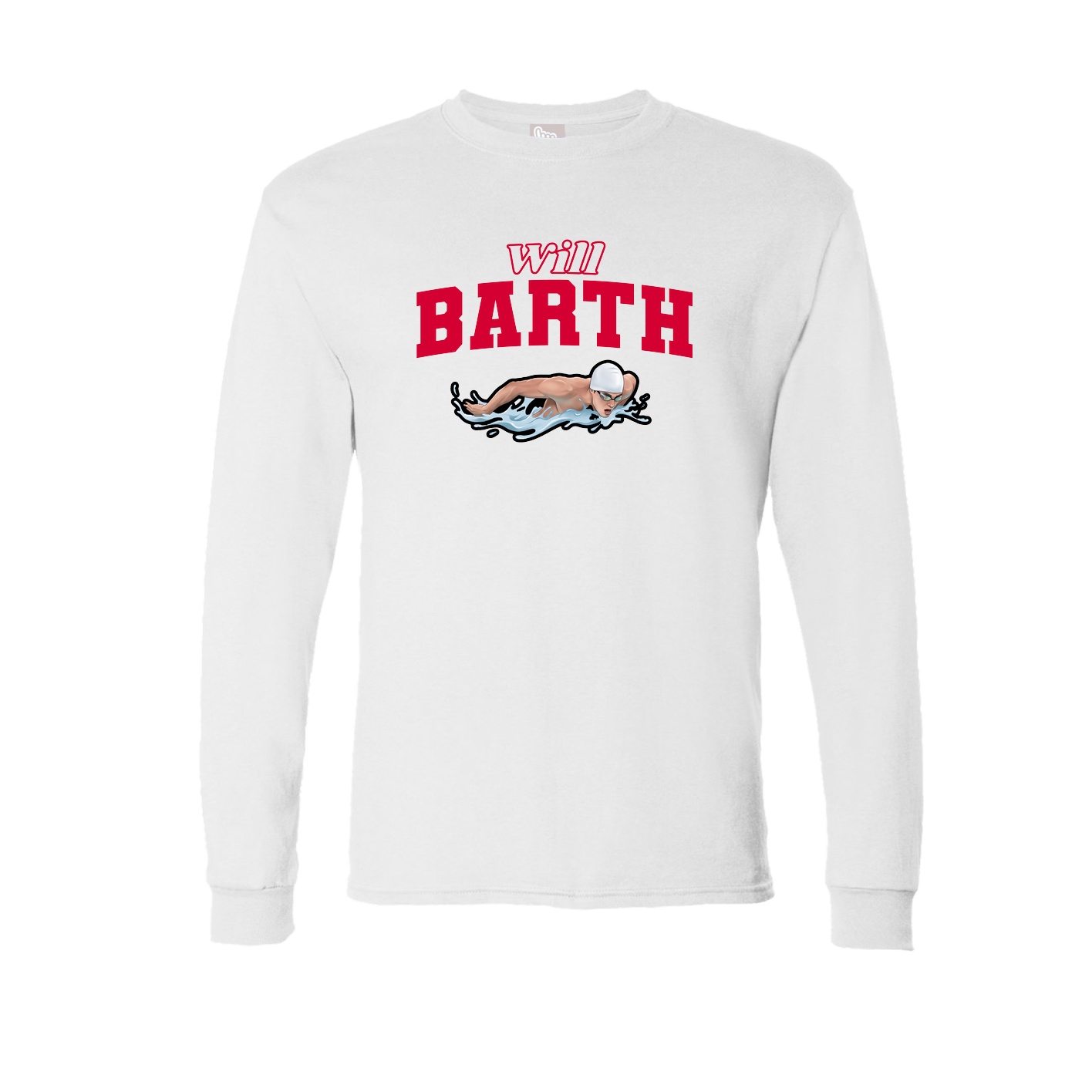 Long Sleeve Tee — Name Arch in White