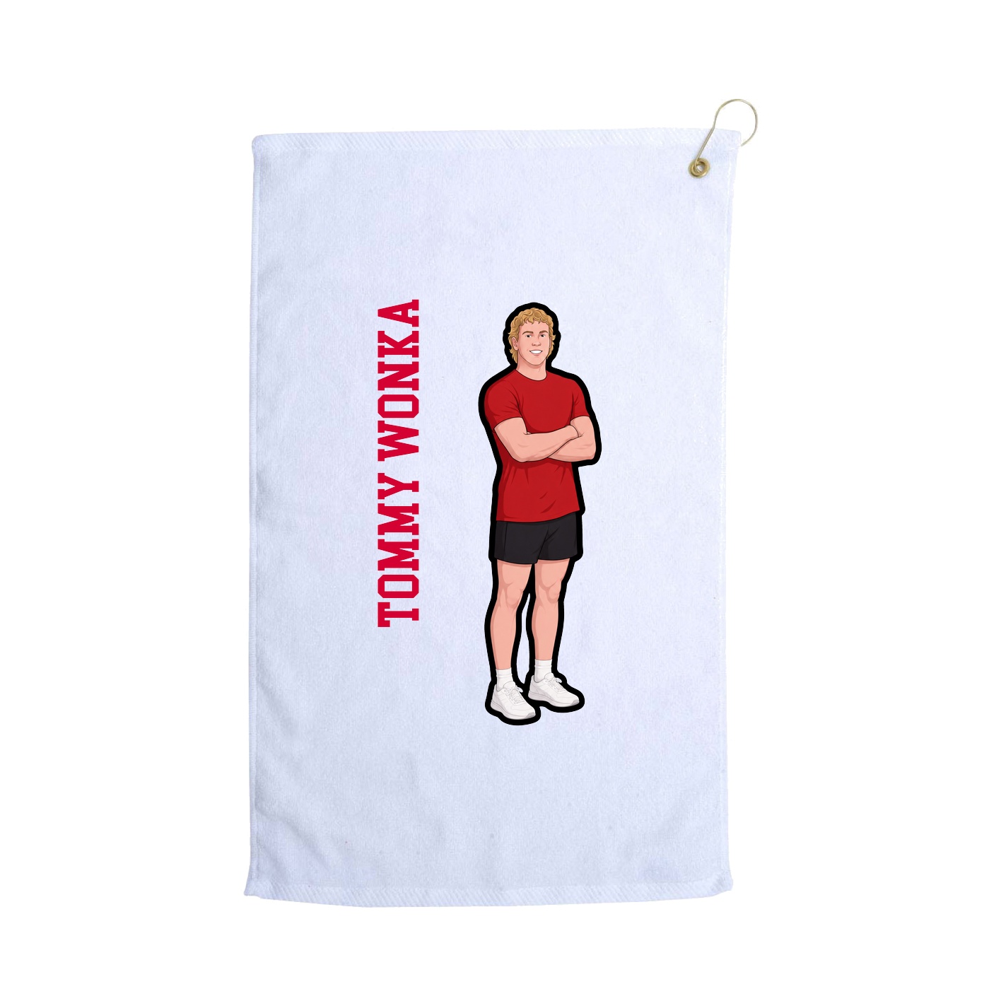 Golf Towel — Name Vertical in White