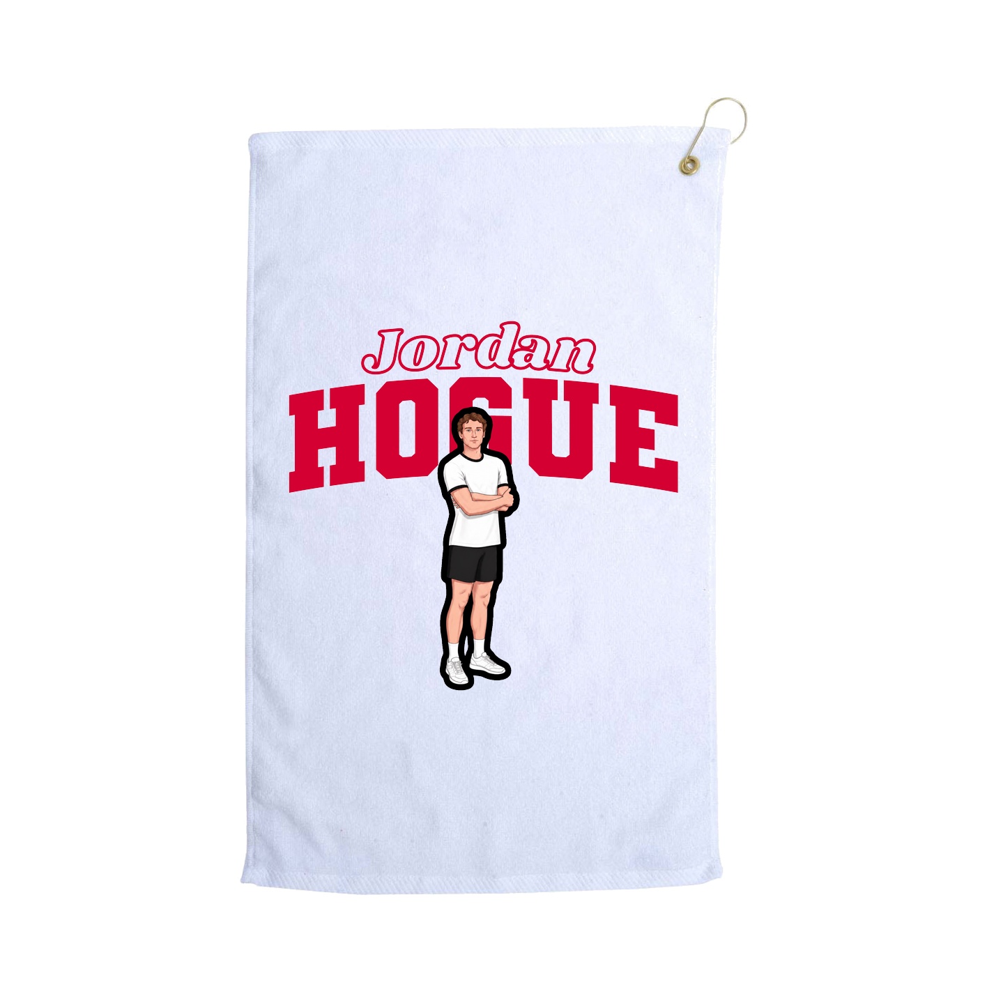 Golf Towel — Name Arch in White