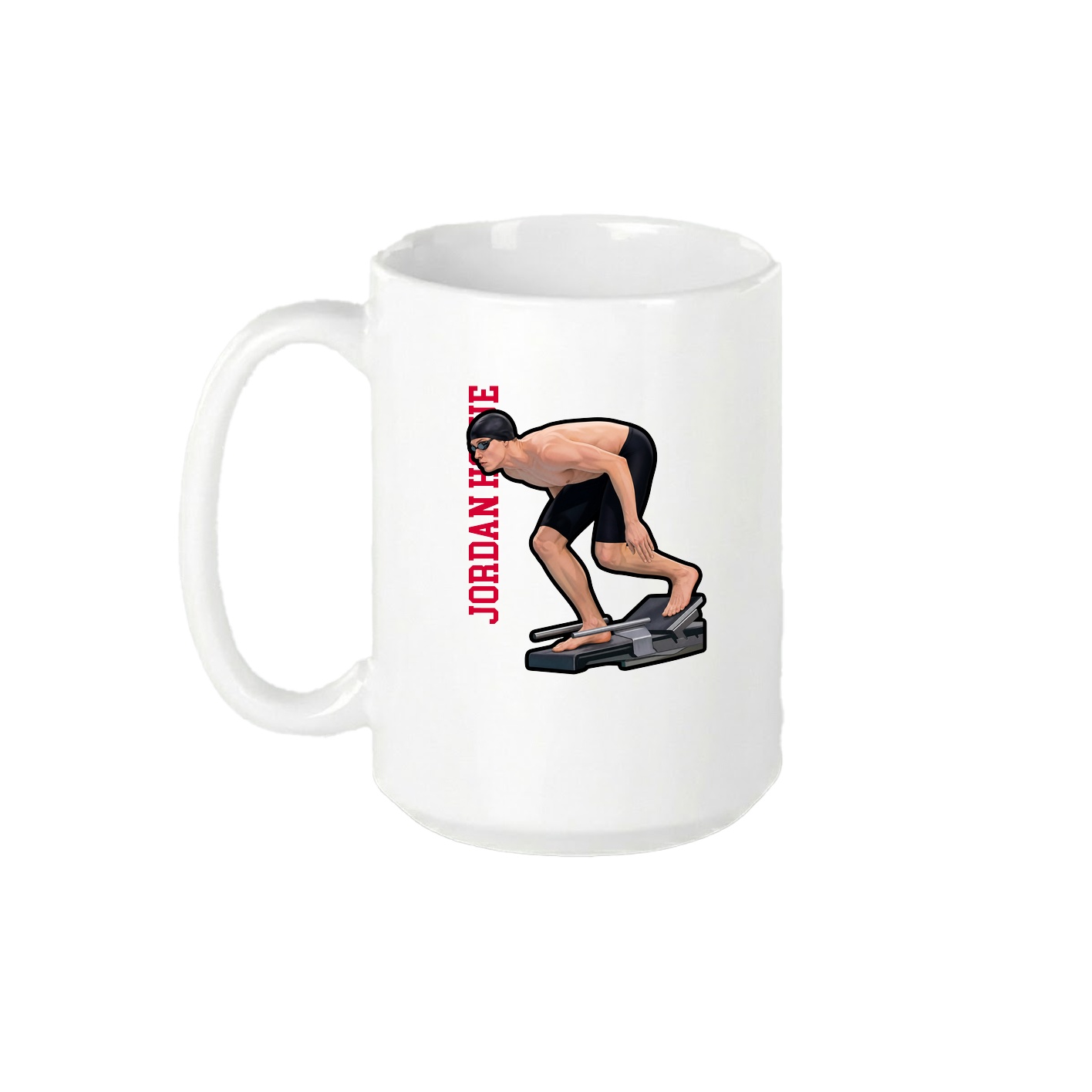15oz Coffee Mug — Name Vertical in White