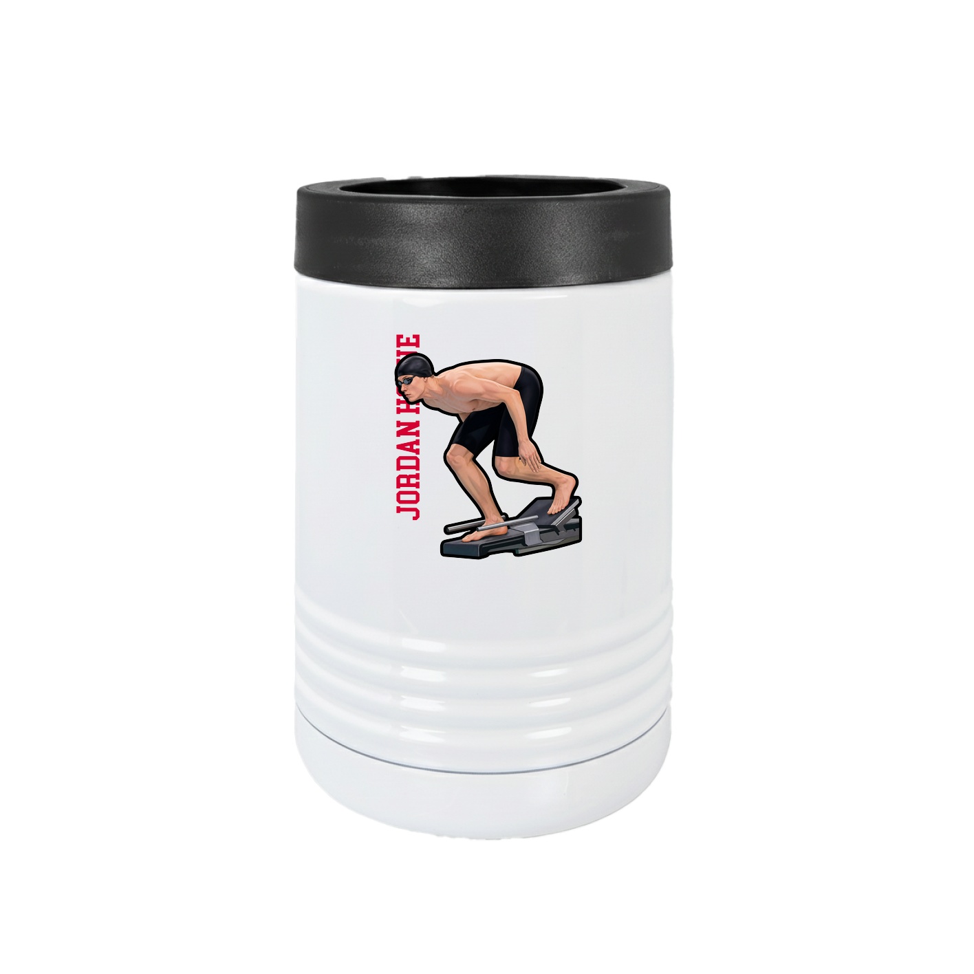 Beverage Holder — Name Vertical in White