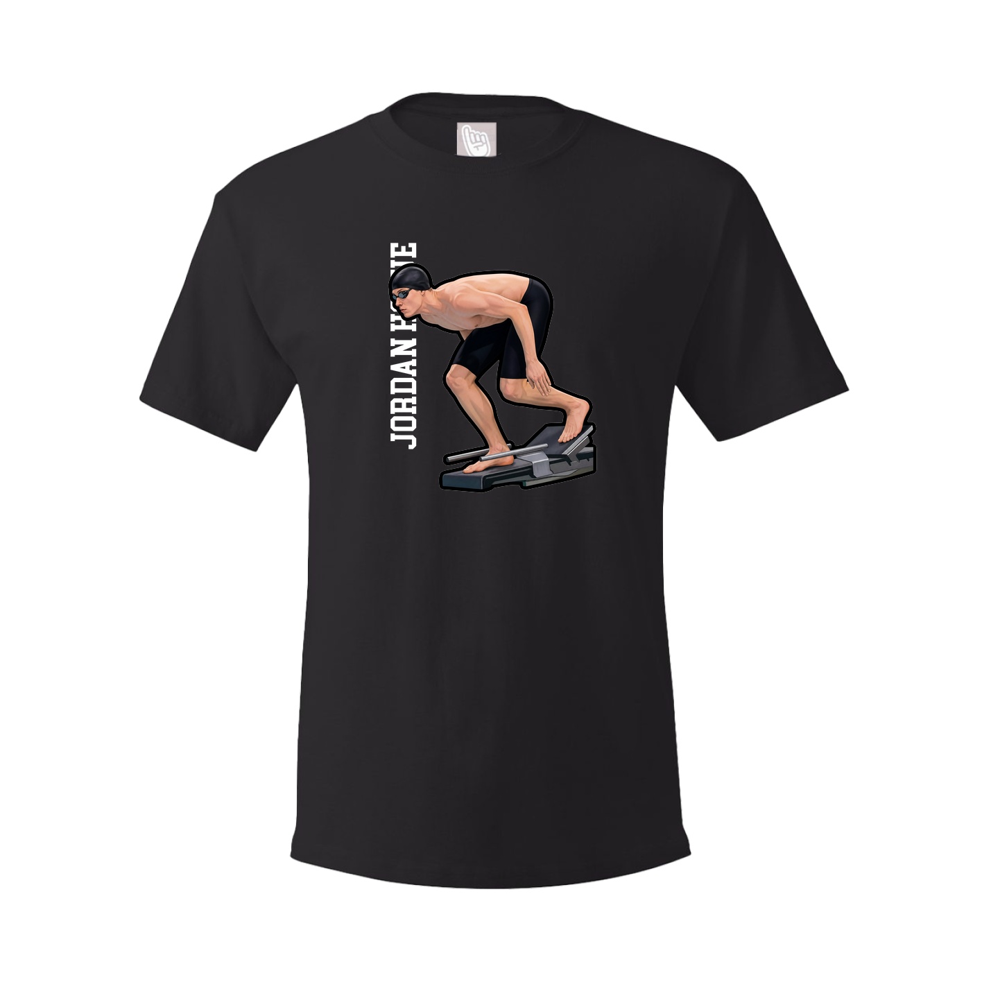 Youth Tee — Name Vertical in Black