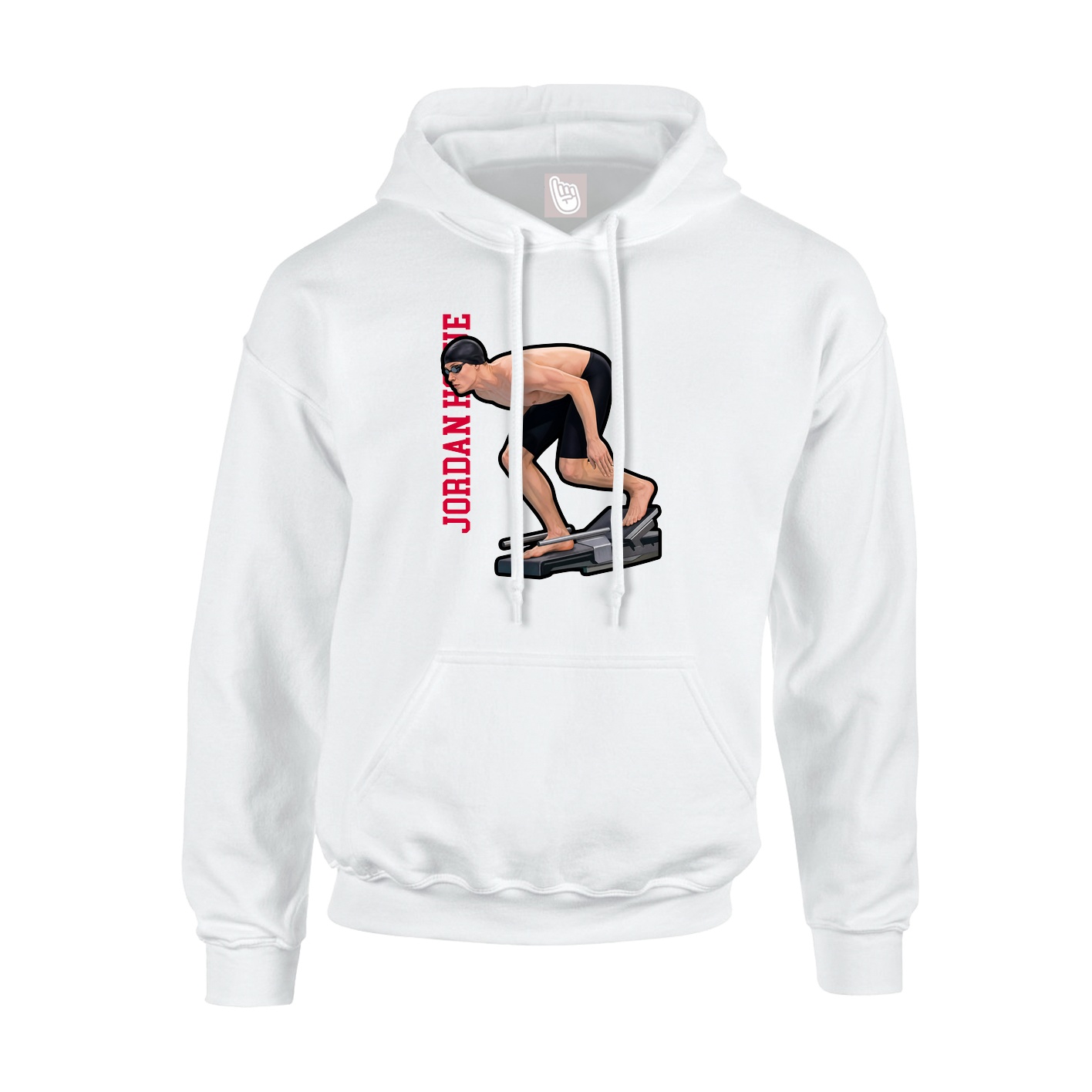 Hoodie — Name Vertical in White