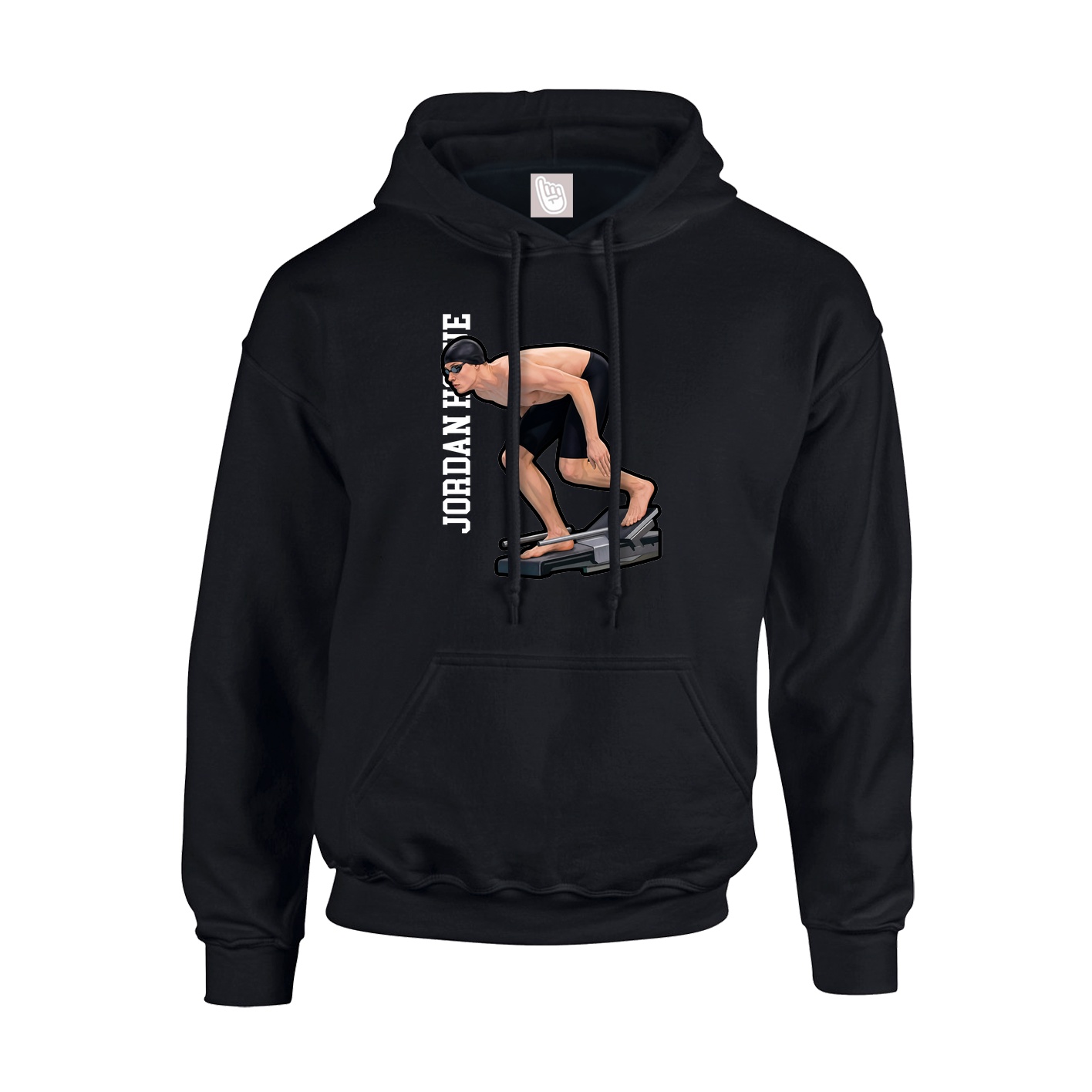 Youth Hoodie — Name Vertical in Black