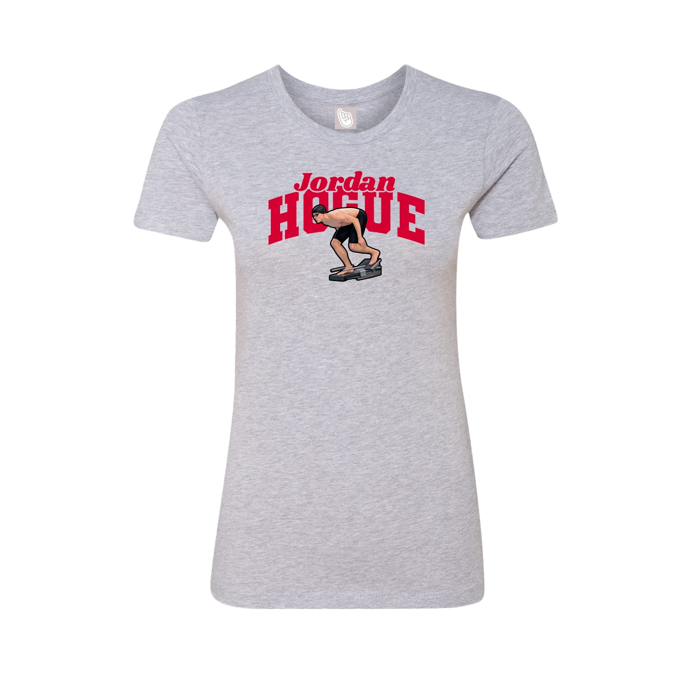 Fitted Women's Tee — Signature Arch in Grey
