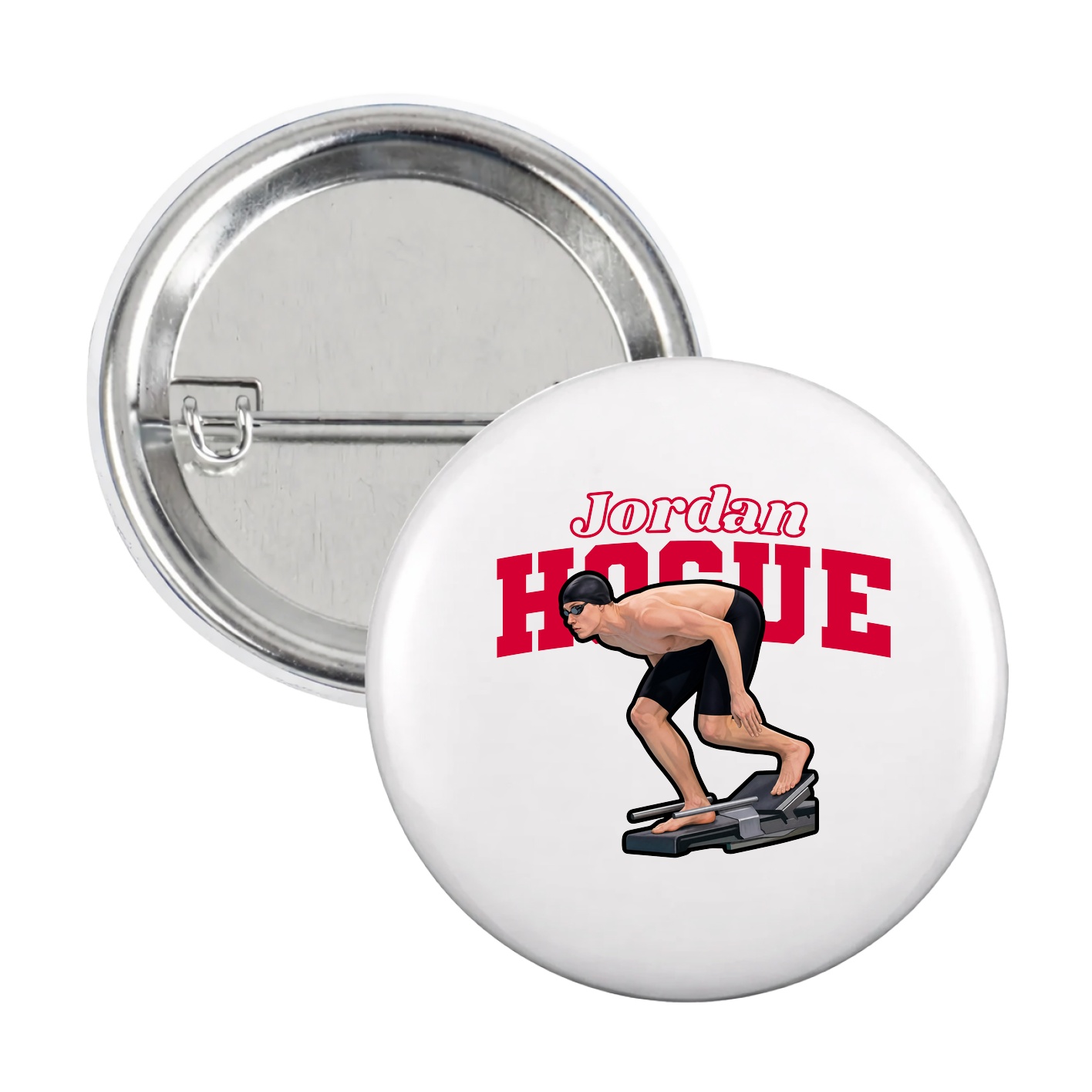 Game Day Button — Name Arch in White