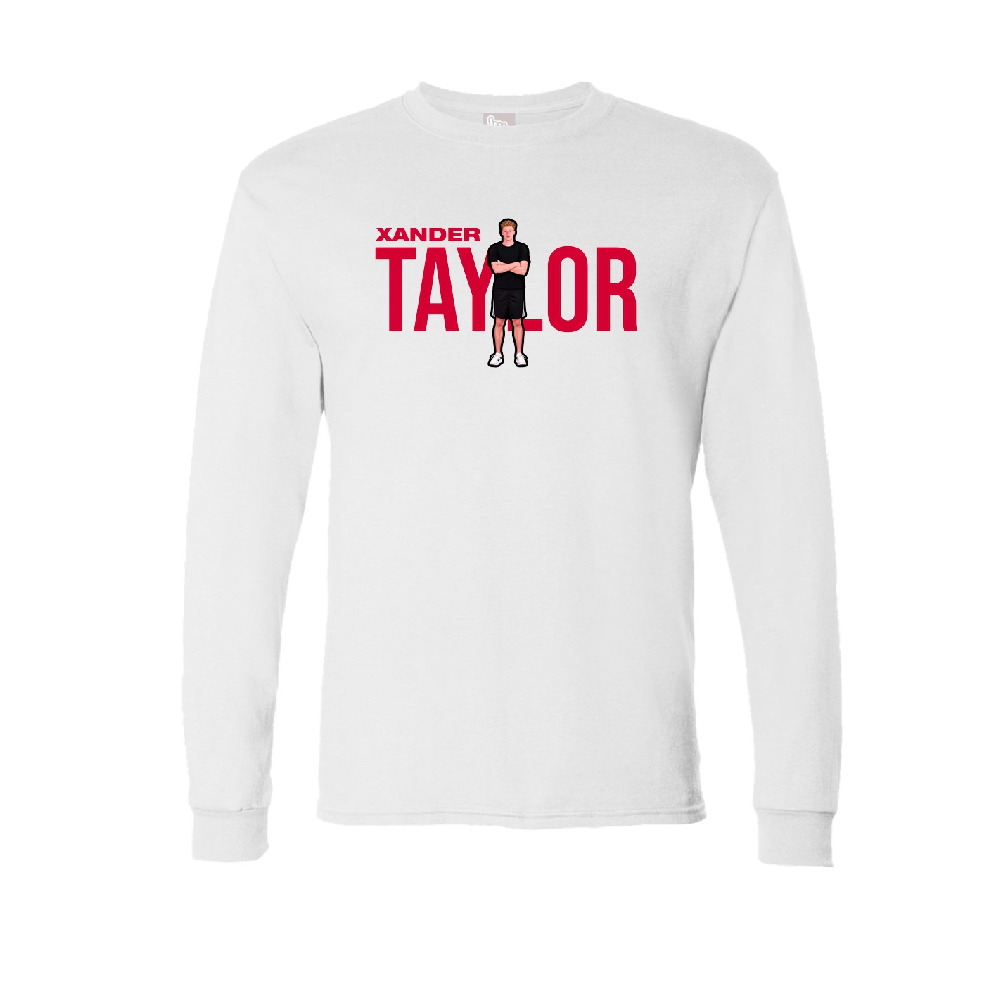 Long Sleeve Tee — Player Name in White