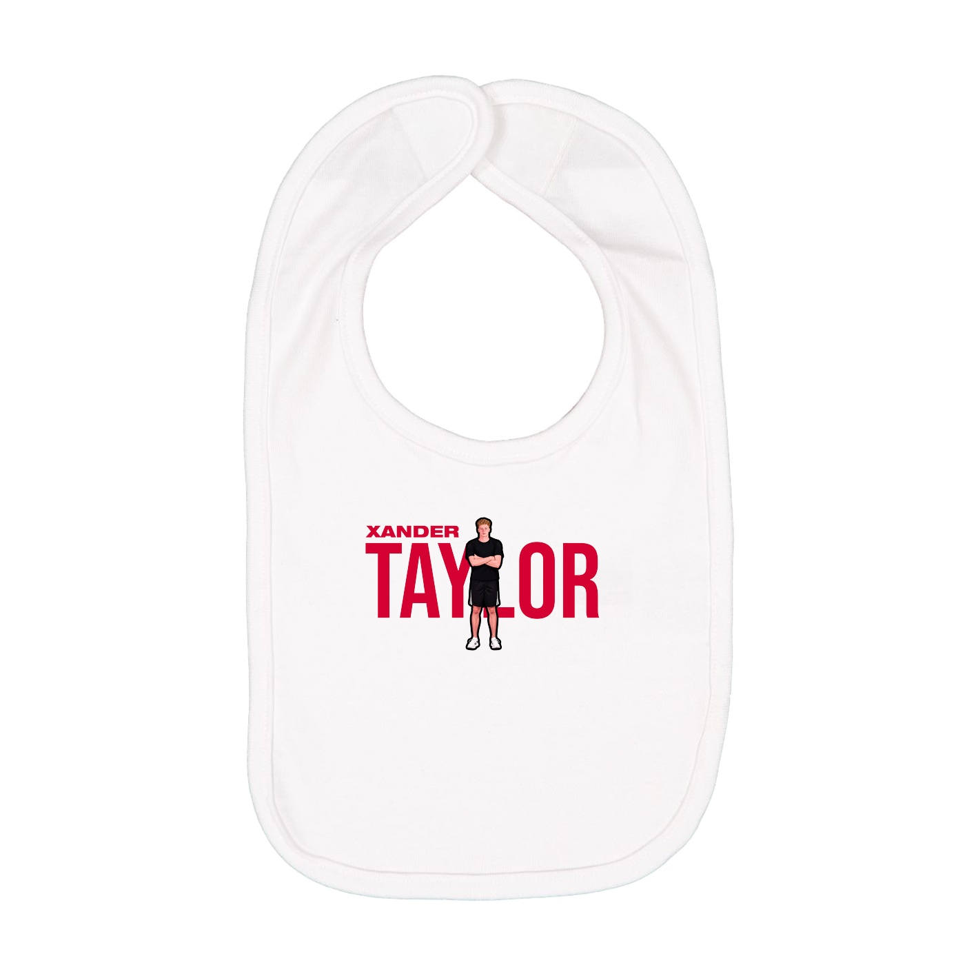 Infant Bib — Player Name in White
