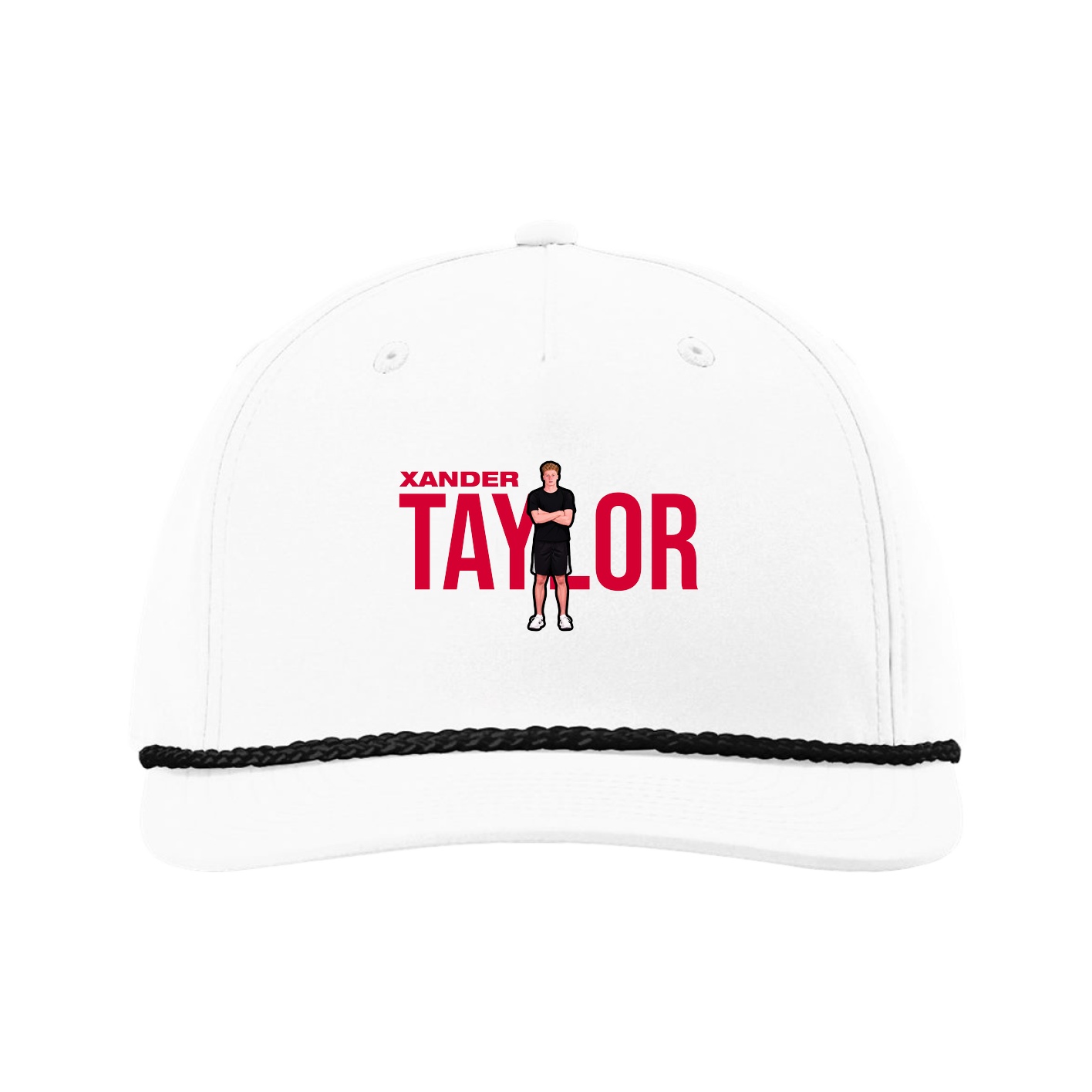Five-Panel Classic Rope Cap — Player Name in White