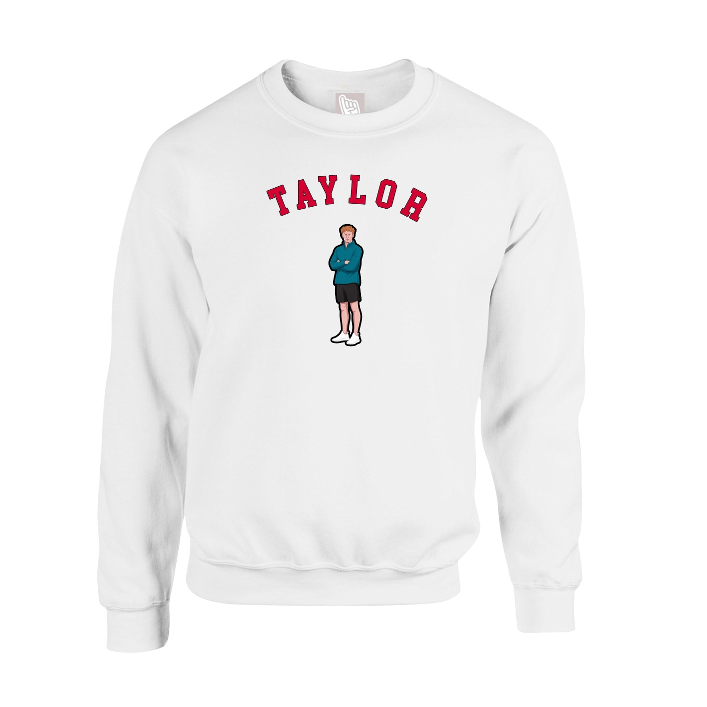 Fleece Crew — Shirsey Arch in White