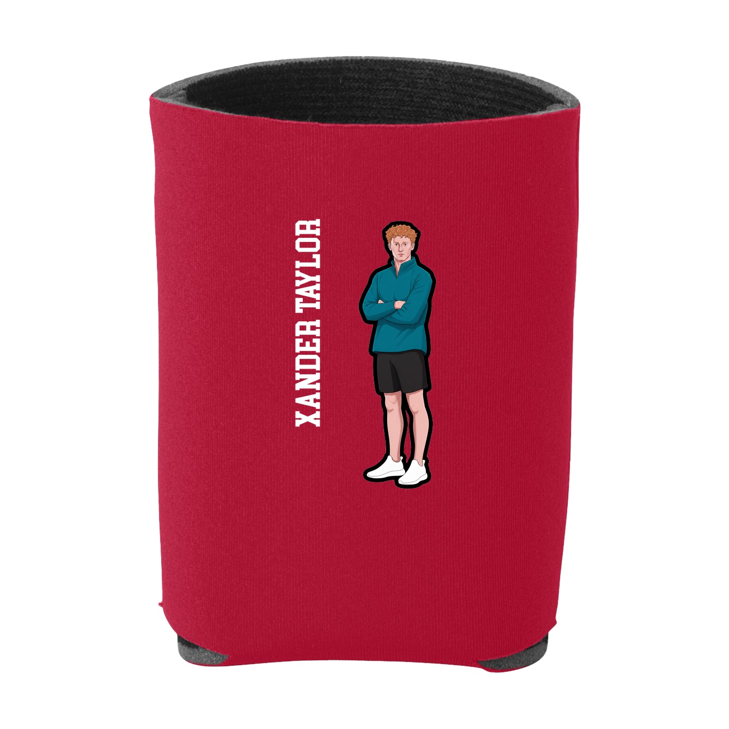 Can Holder — Name Vertical in Red