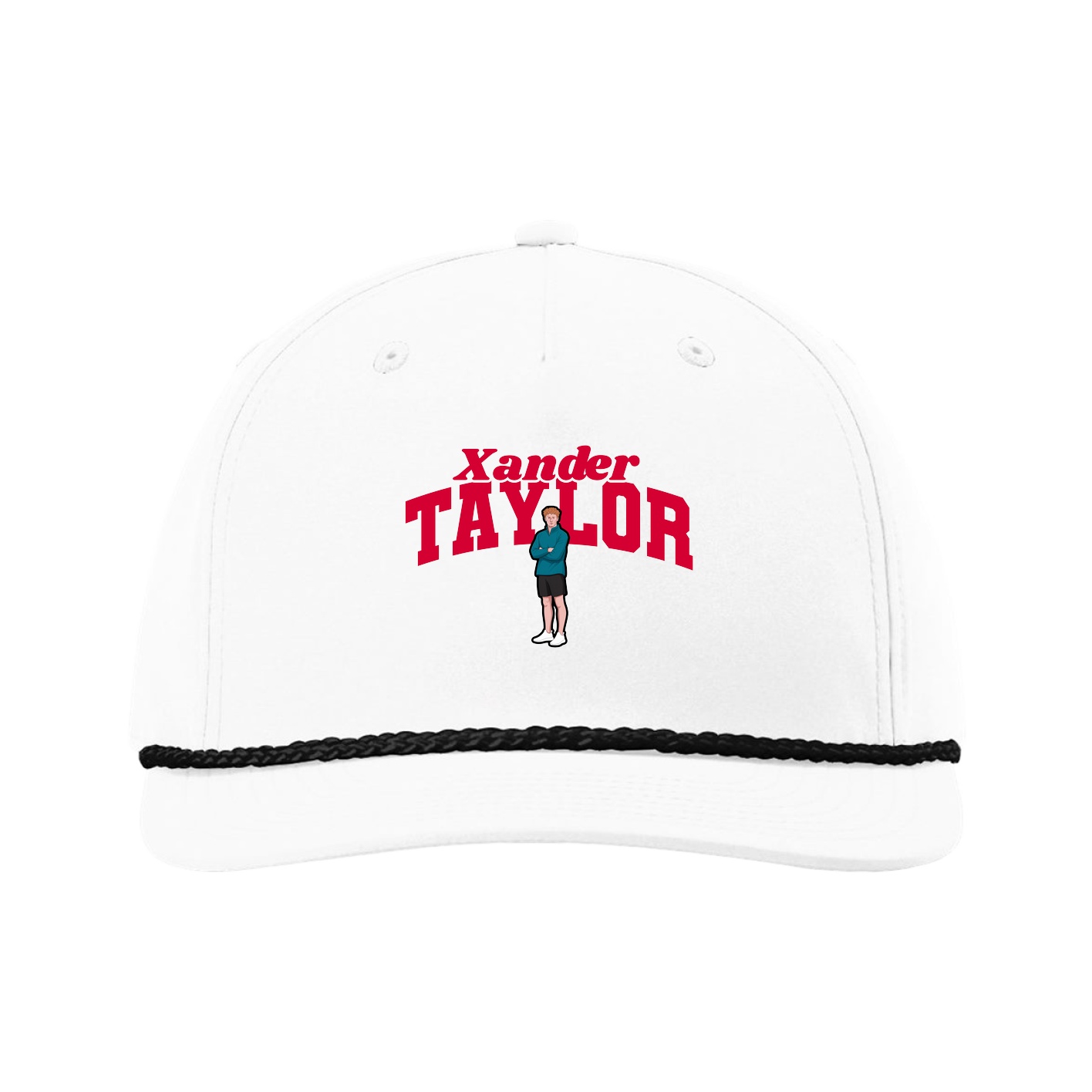 Five-Panel Classic Rope Cap — Signature Arch in White