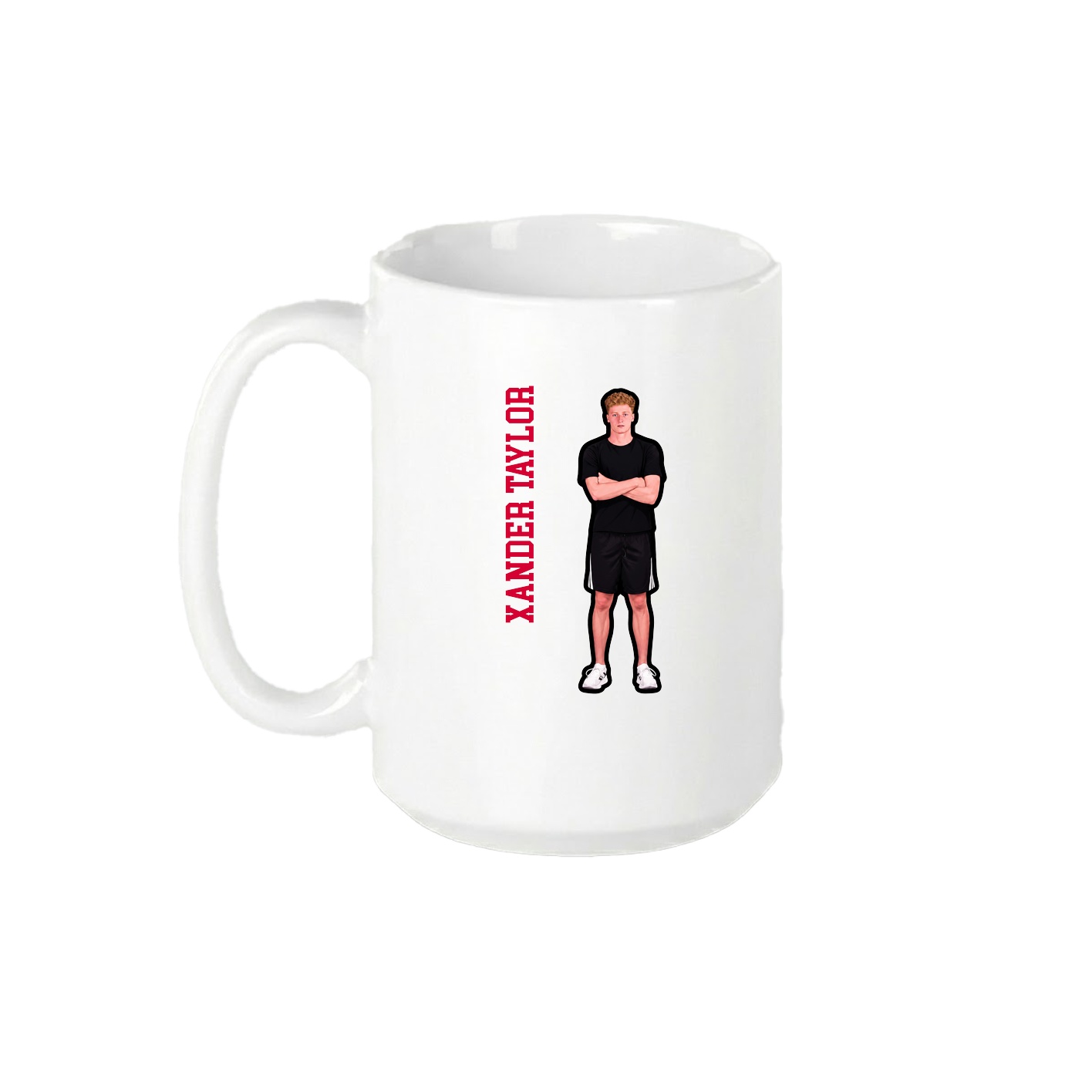15oz Coffee Mug — Name Vertical in White