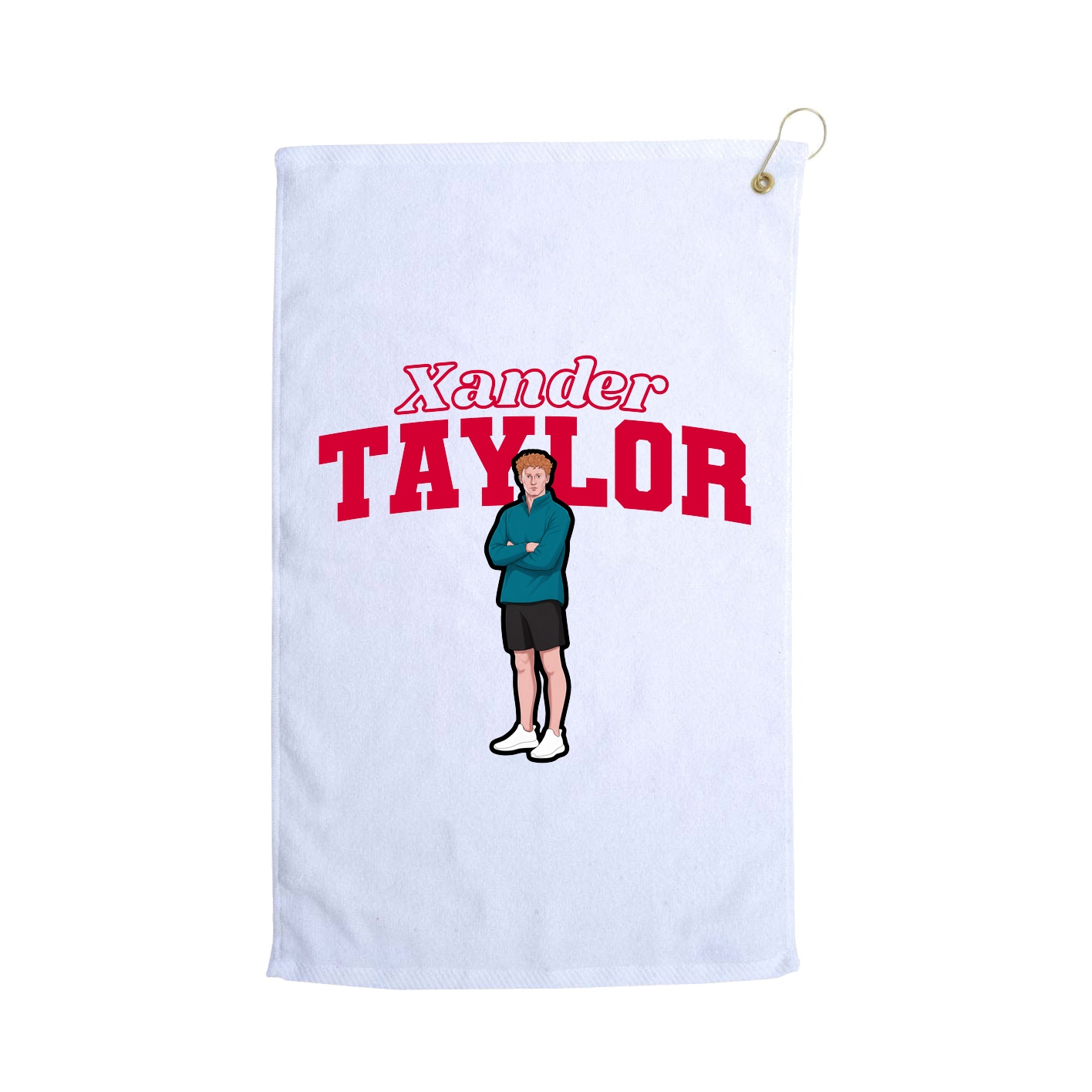 Golf Towel — Name Arch in White
