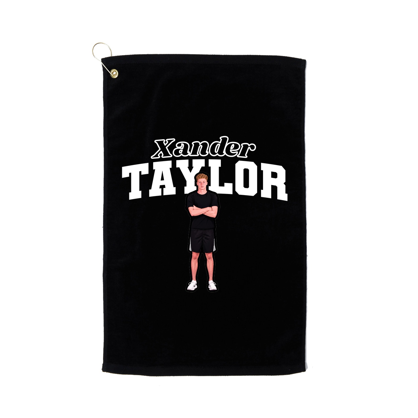 Golf Towel — Name Arch in Black