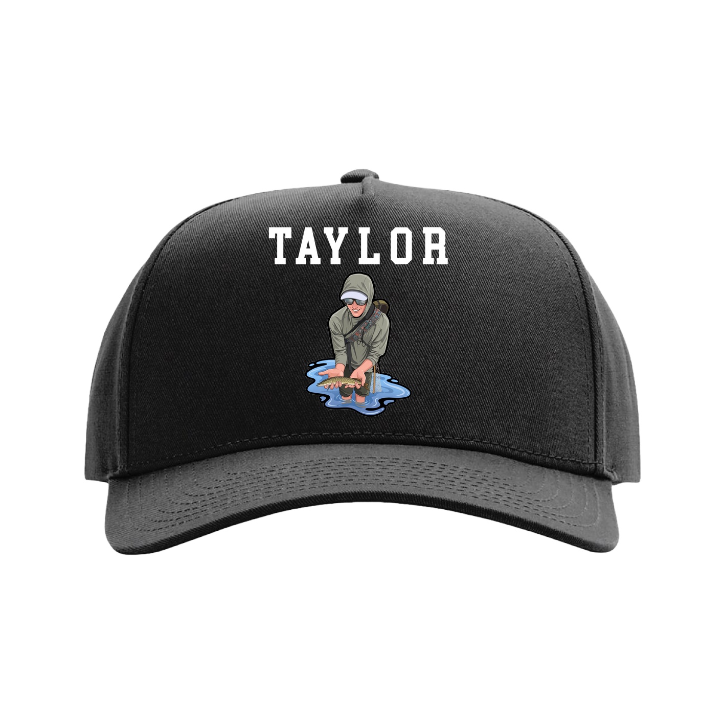 Full Fabric Five-Panel Champ Cap — Shirsey in Black