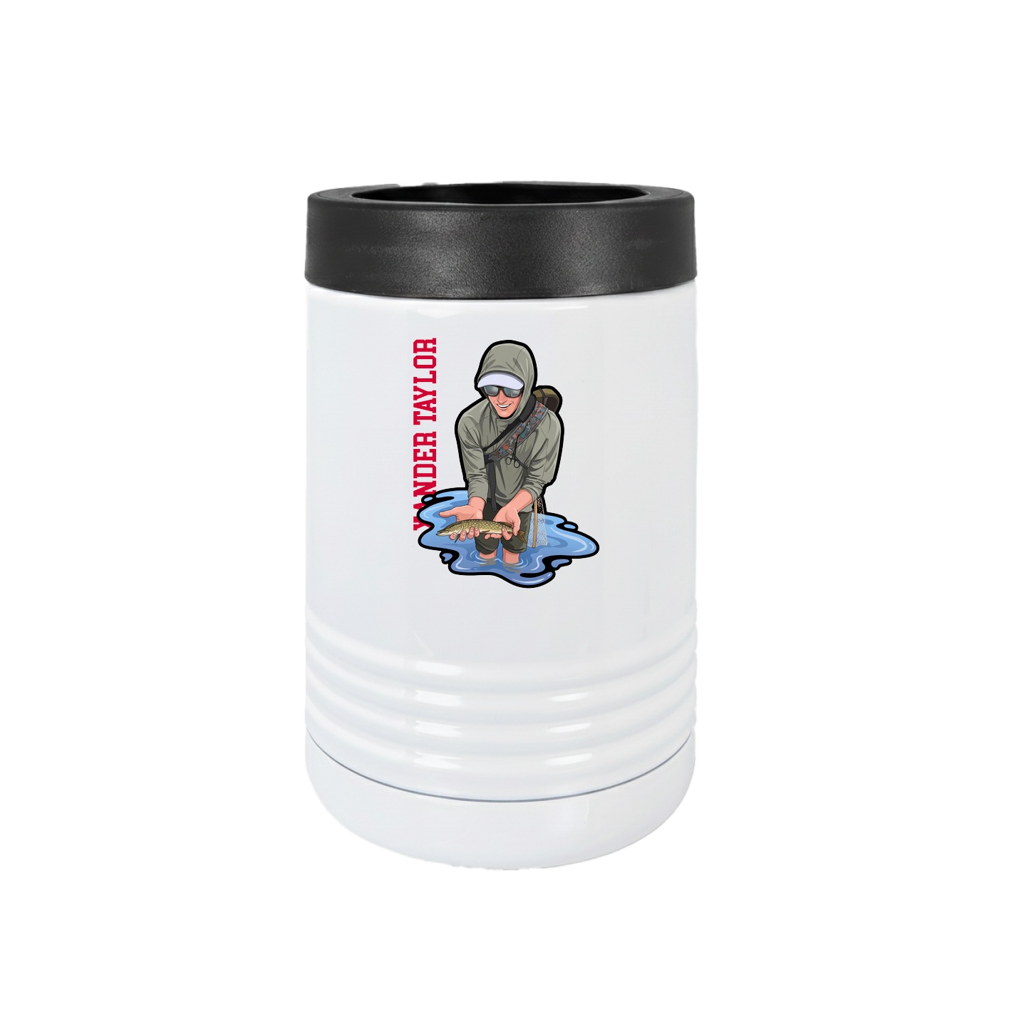 Beverage Holder — Name Vertical in White