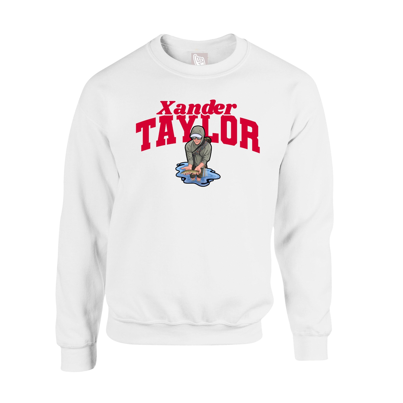 Fleece Crew — Signature Arch in White