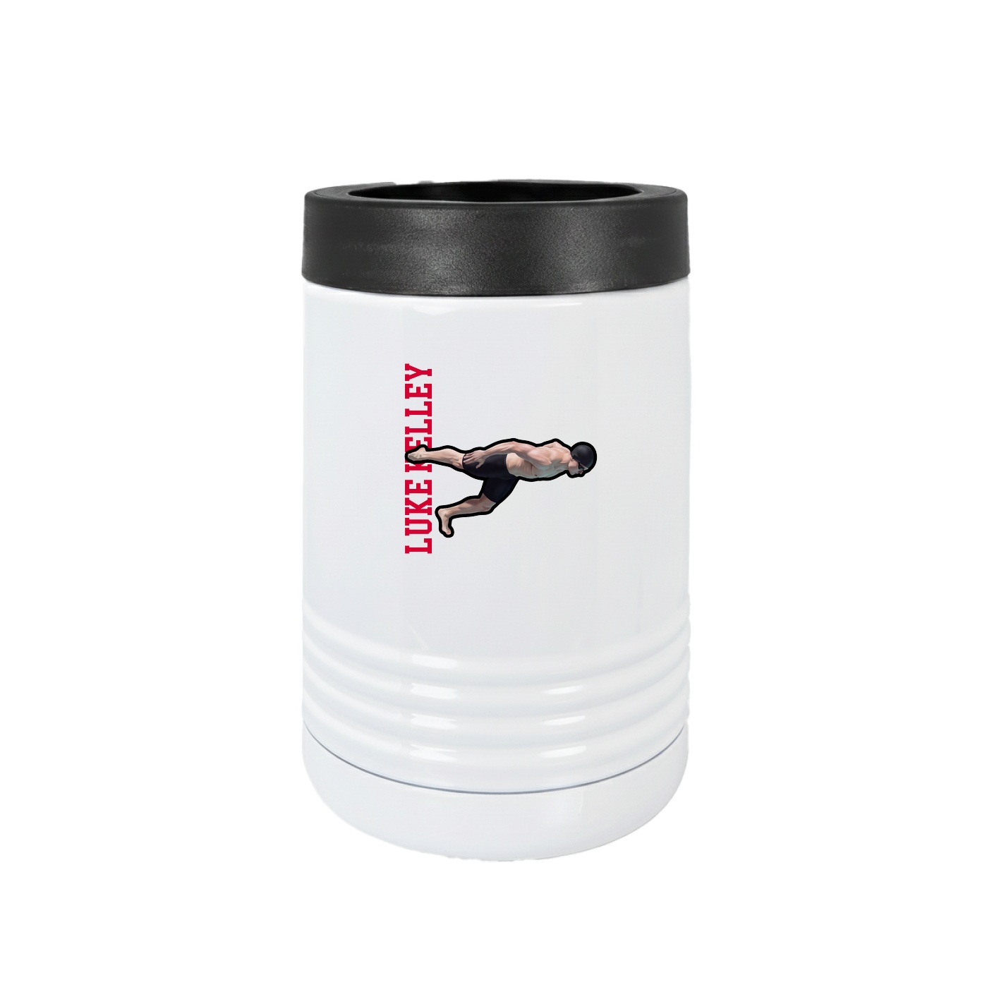Beverage Holder — Name Vertical in White