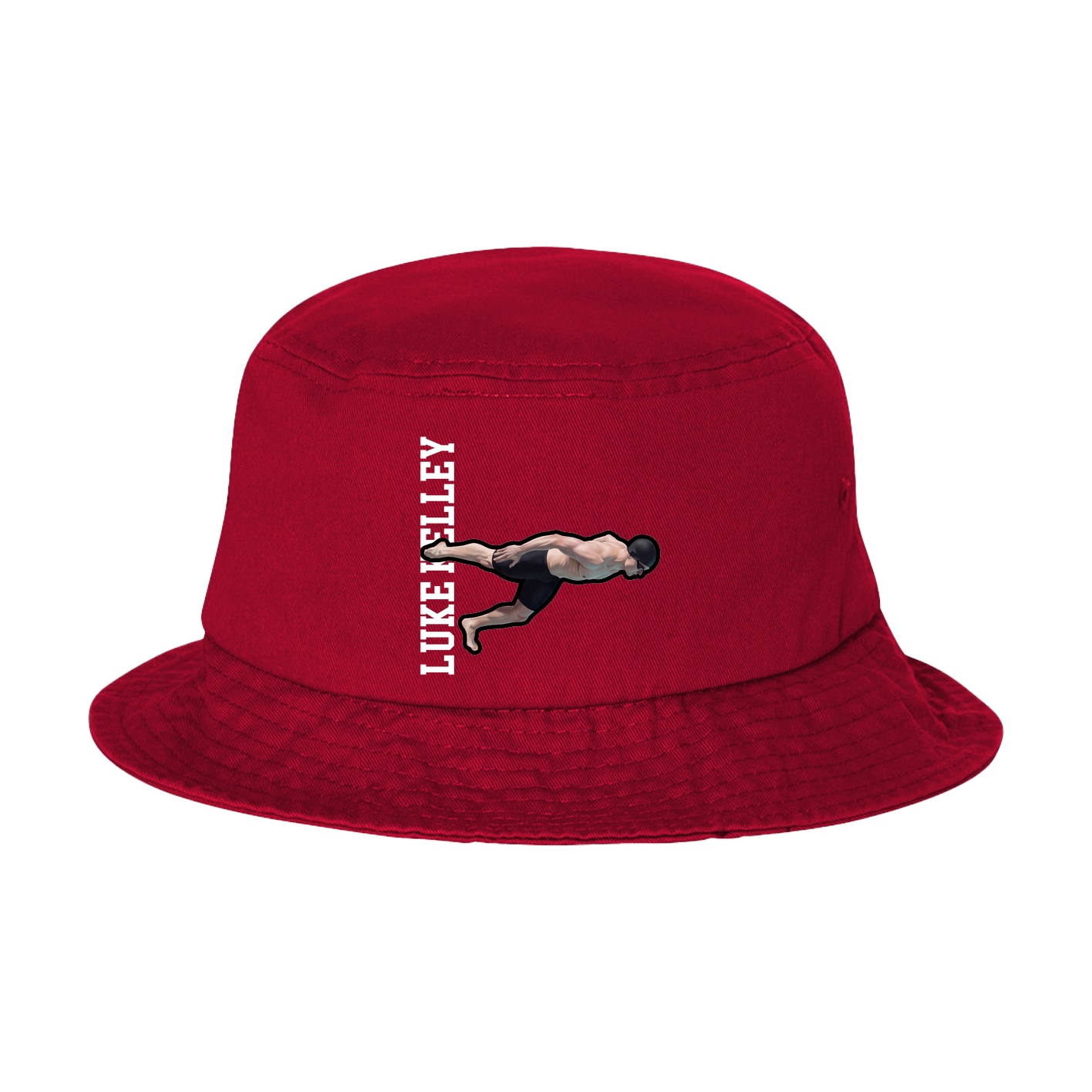 Bucket Cap — Name Vertical in Red