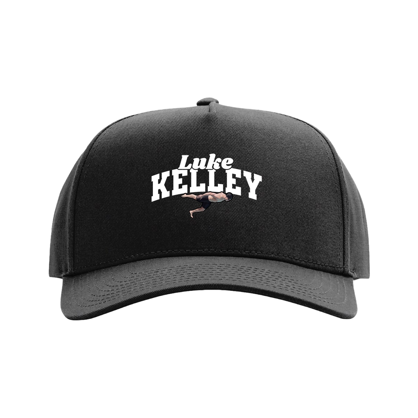 Full Fabric Five-Panel Champ Cap — Signature Arch in Black