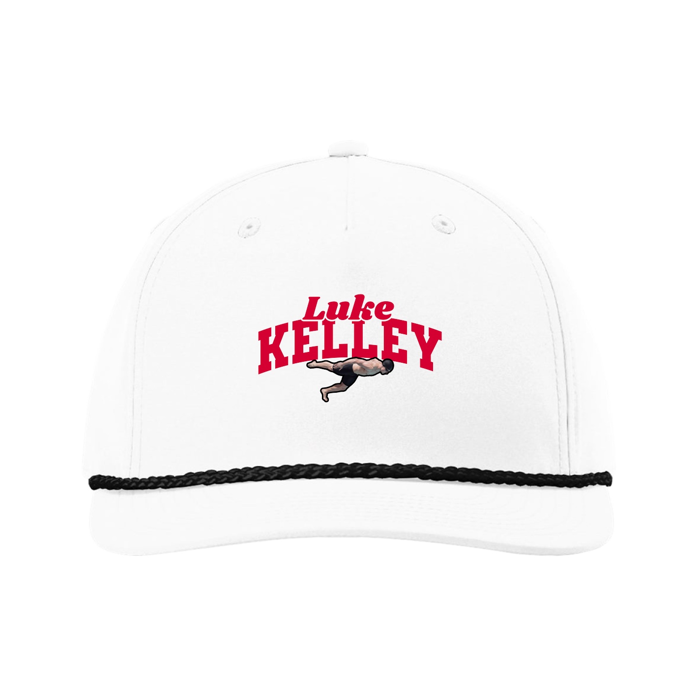 Five-Panel Classic Rope Cap — Signature Arch in White