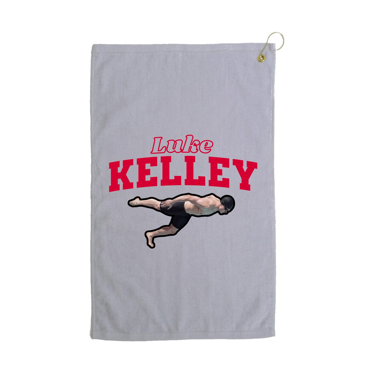 Golf Towel — Name Arch in Grey