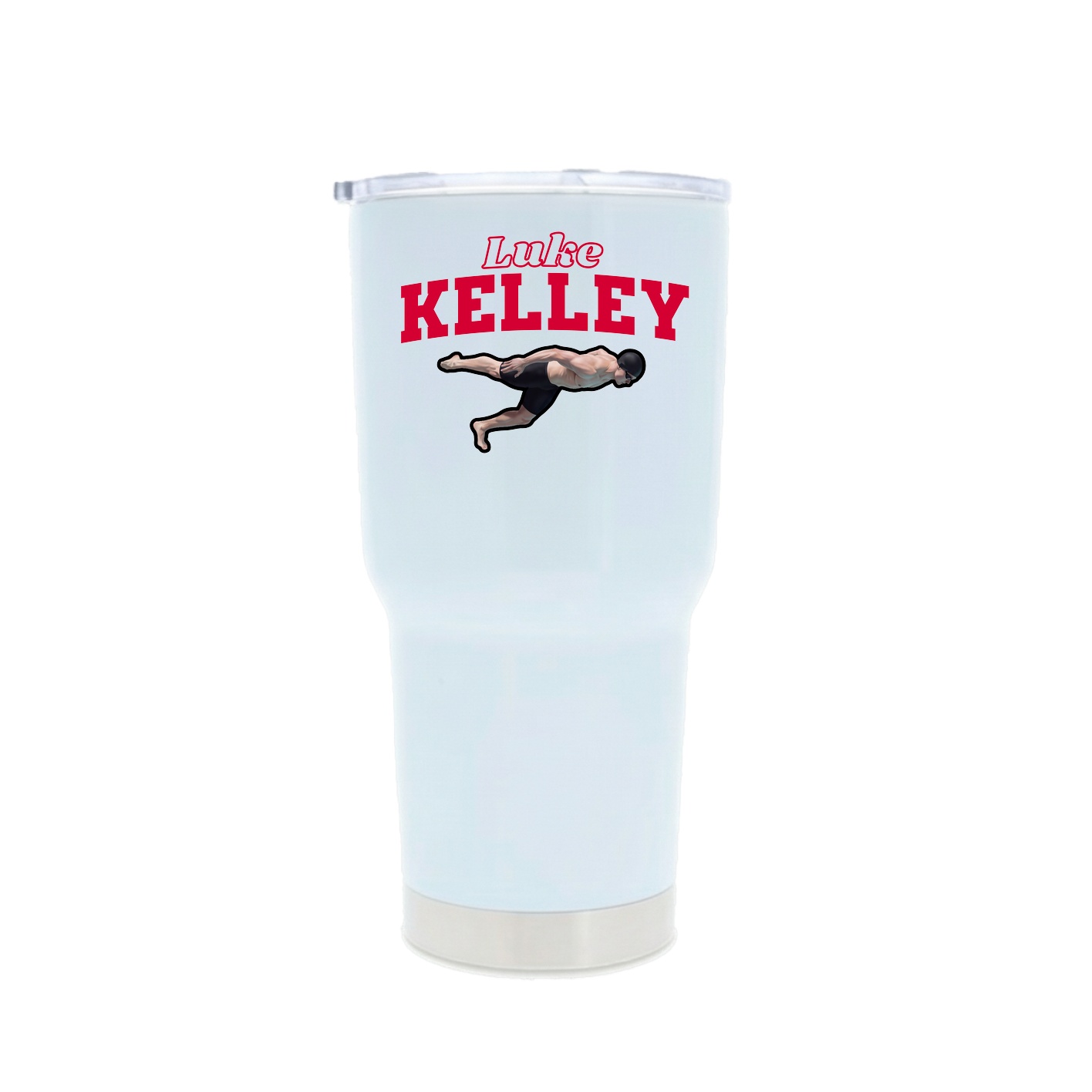 30oz Stainless Steel Tumbler — Name Arch in White