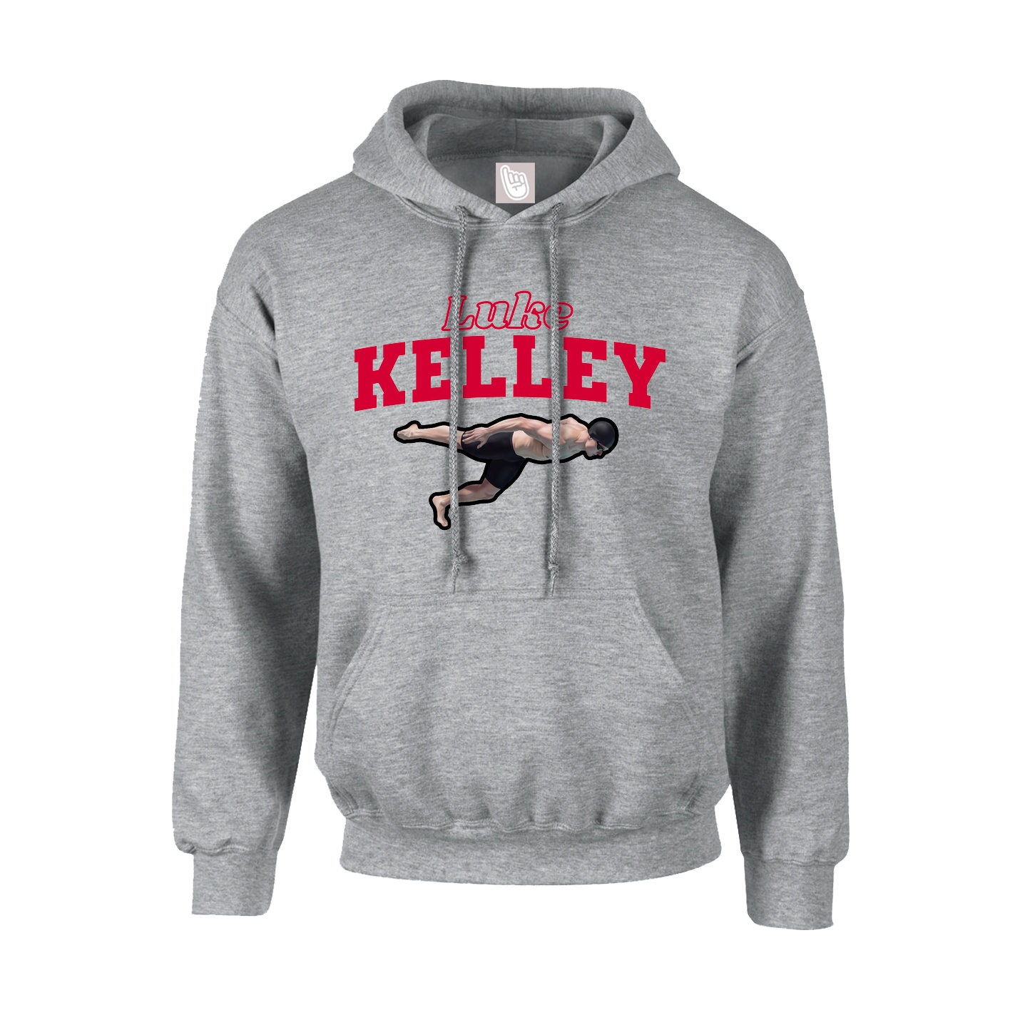 Hoodie — Name Arch in Grey