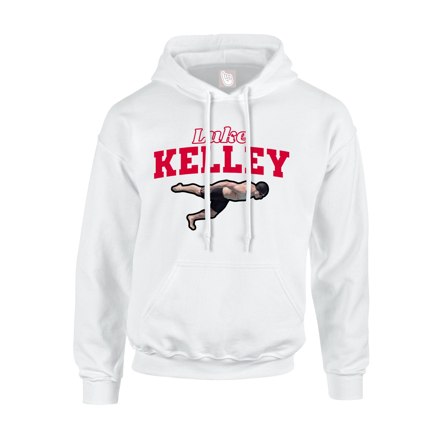Youth Hoodie — Name Arch in White
