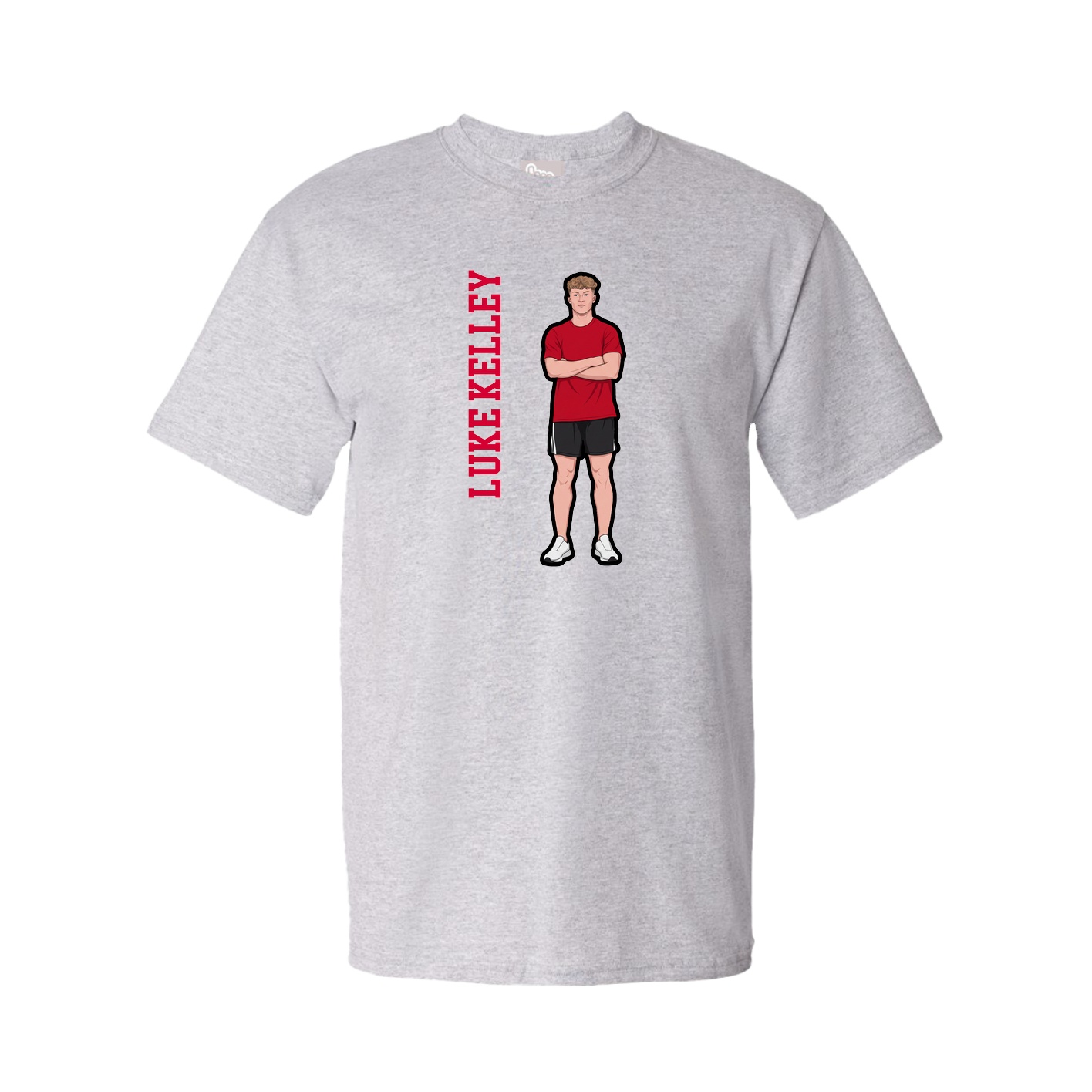 Youth Tee — Name Vertical in Grey