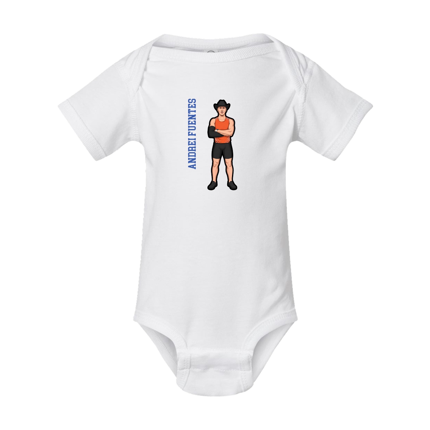 Baby Onesie — Name Vertical in White