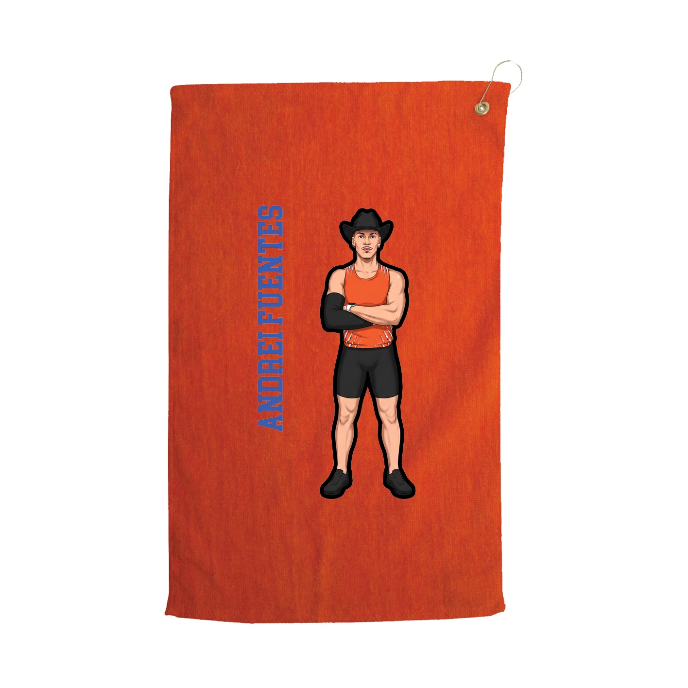 Golf Towel — Name Vertical in Orange