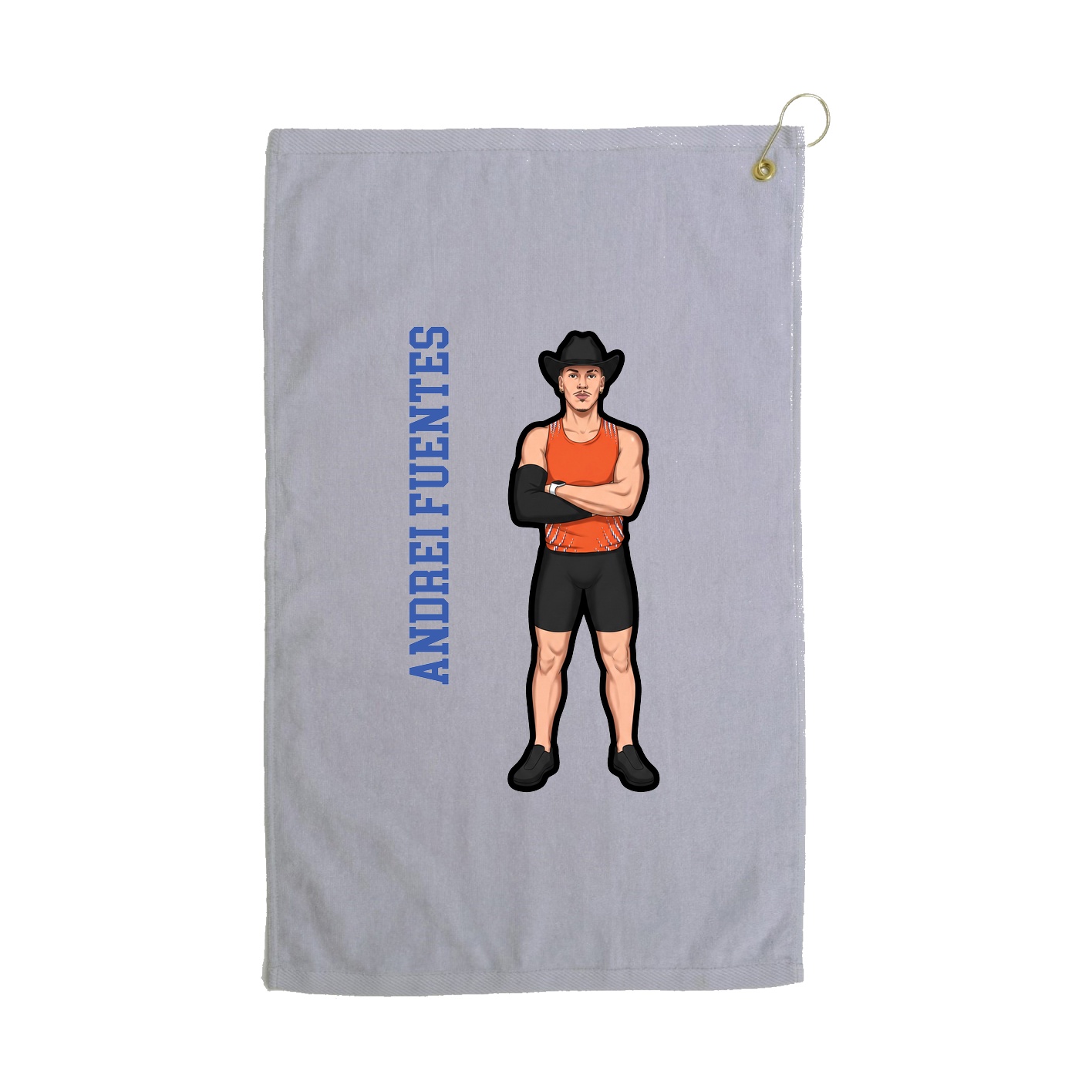 Golf Towel — Name Vertical in Grey