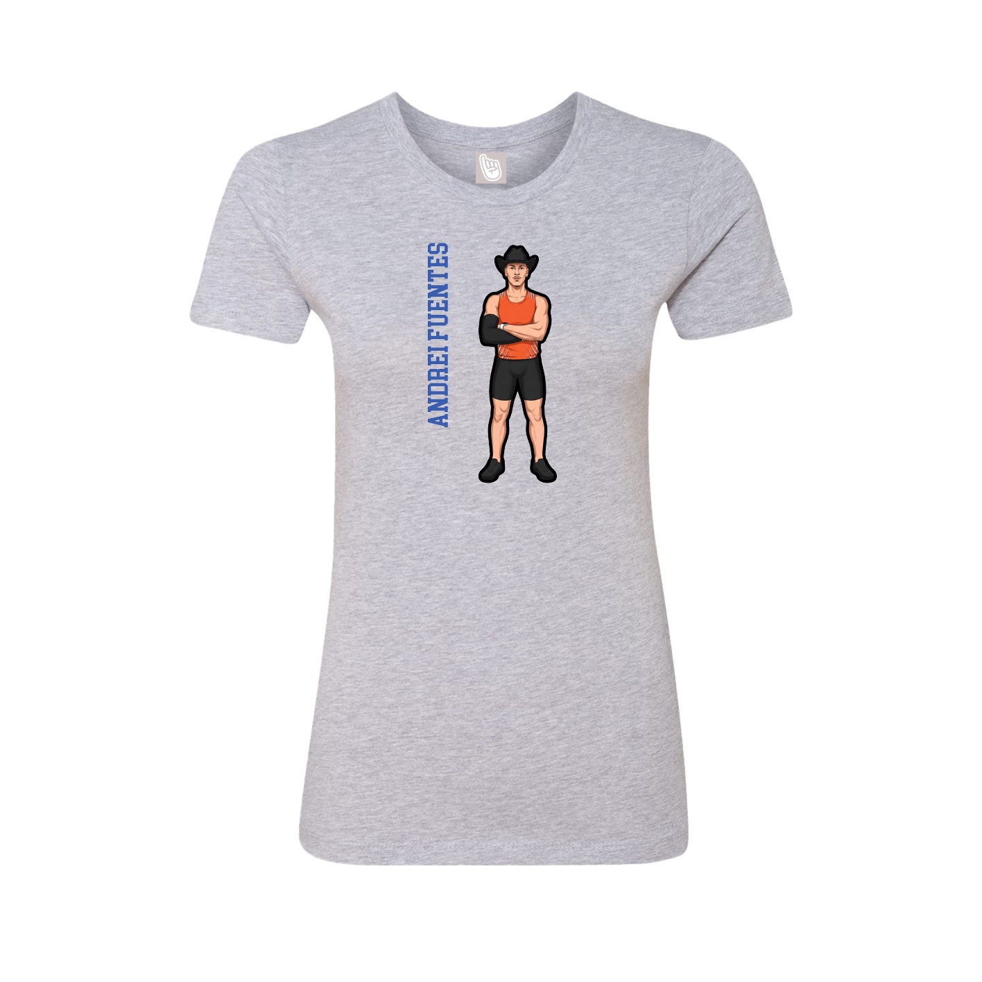 Womens Tee — Name Vertical in Grey