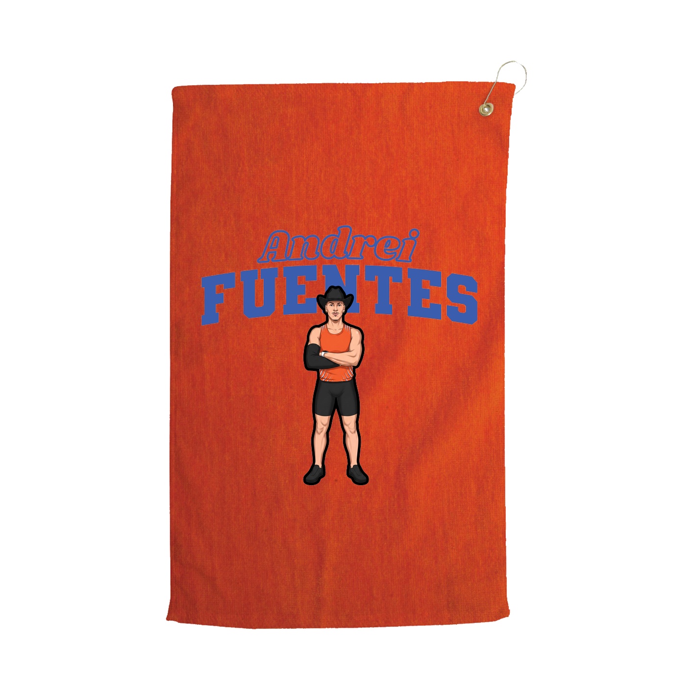 Golf Towel — Name Arch in Orange